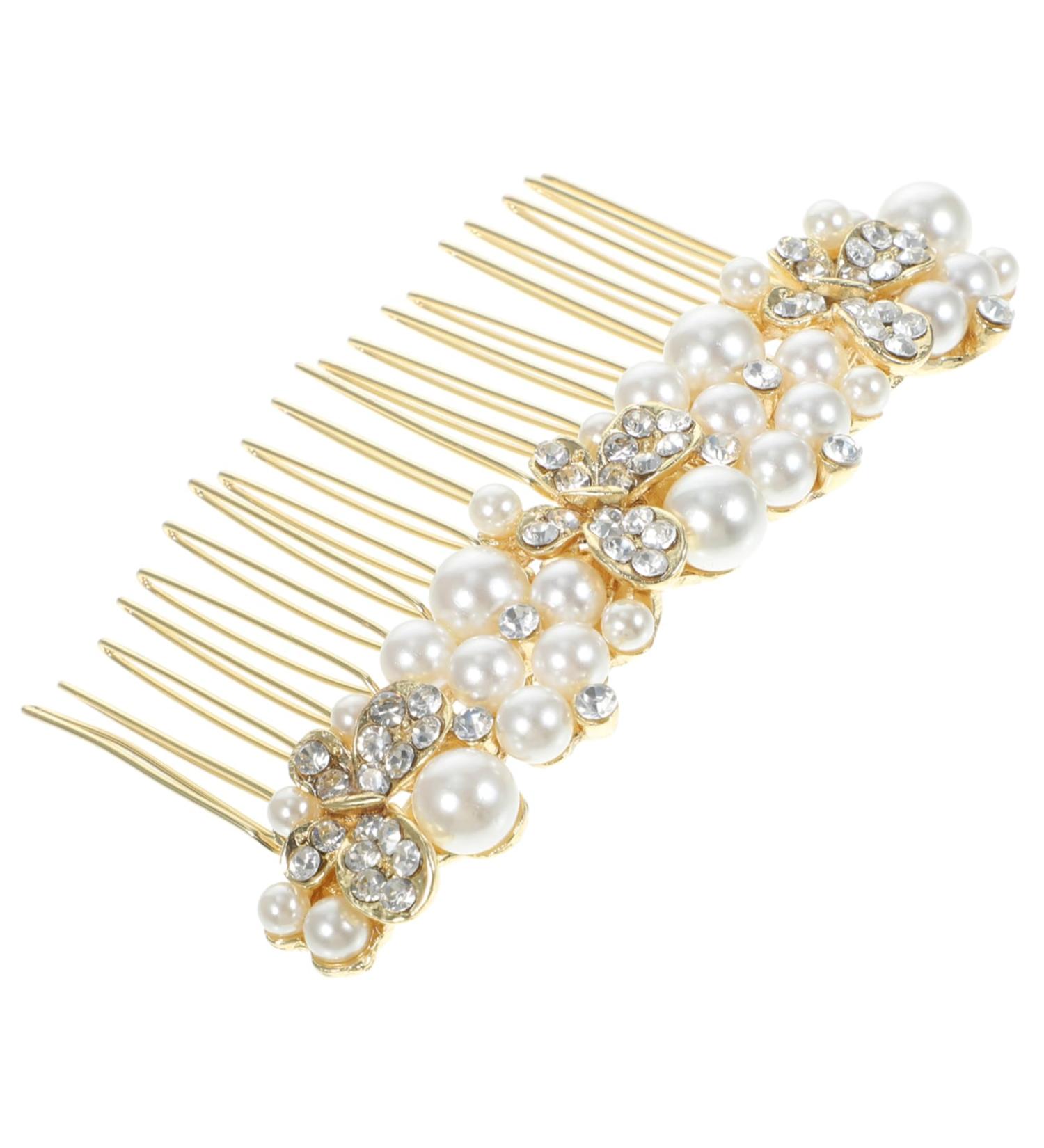 DOITOOL Alloy Rhinestone Hair Comb Bride Hair Clip Pearl Hair Pin Diamond Headpiece Wedding Hair Accessories for Brides Pearl Hair Comb Hairpin Crystal Rhinestones Bridesmaid - Buy Online on GoSupps.com