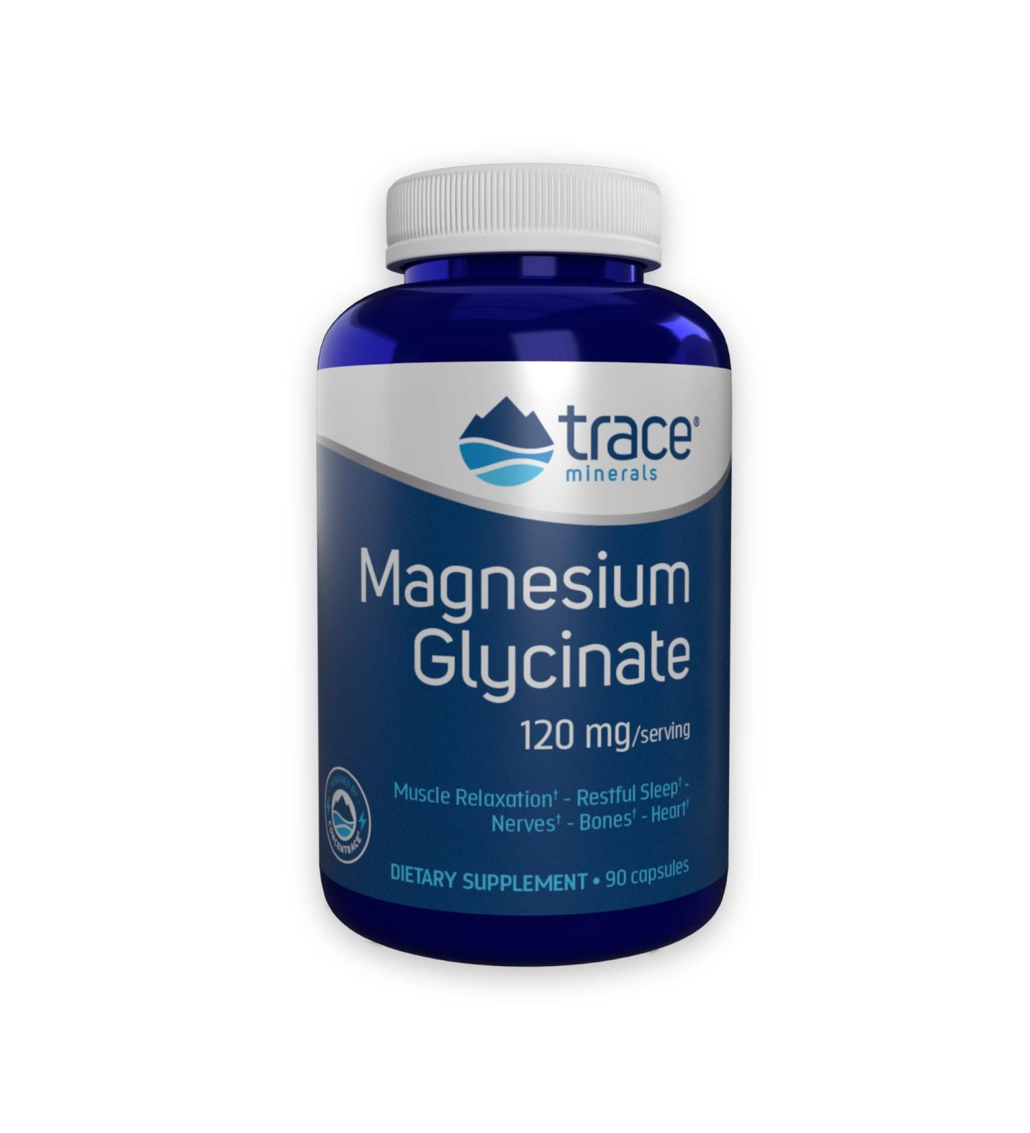 Trace Minerals Magnesium Glycinate 120mg | Supports Sleep, Mood & Muscle Function | 90 Count - Buy Online on GoSupps.com