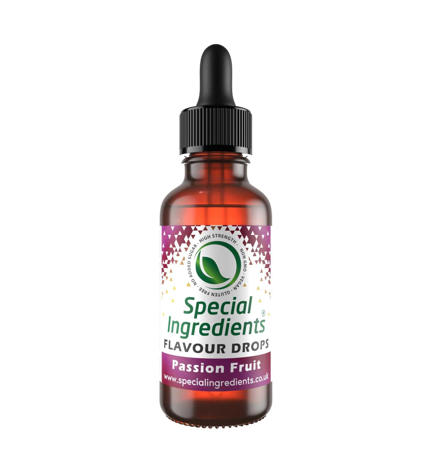 Passion Fruit Flavour Drop 30ml - Highly Concentrated Vegan Gluten Free Food Flavouring - Buy Online on GoSupps.com