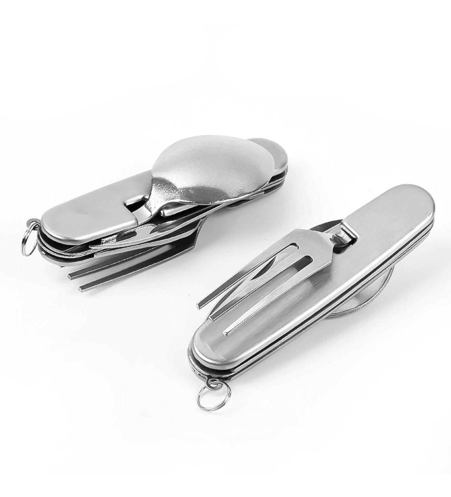 Convenient Tableware Foldable Outdoor Camping Stainless Steel Tableware Combination Set Portable Suitable for All Scenarios - Buy Online on GoSupps.com