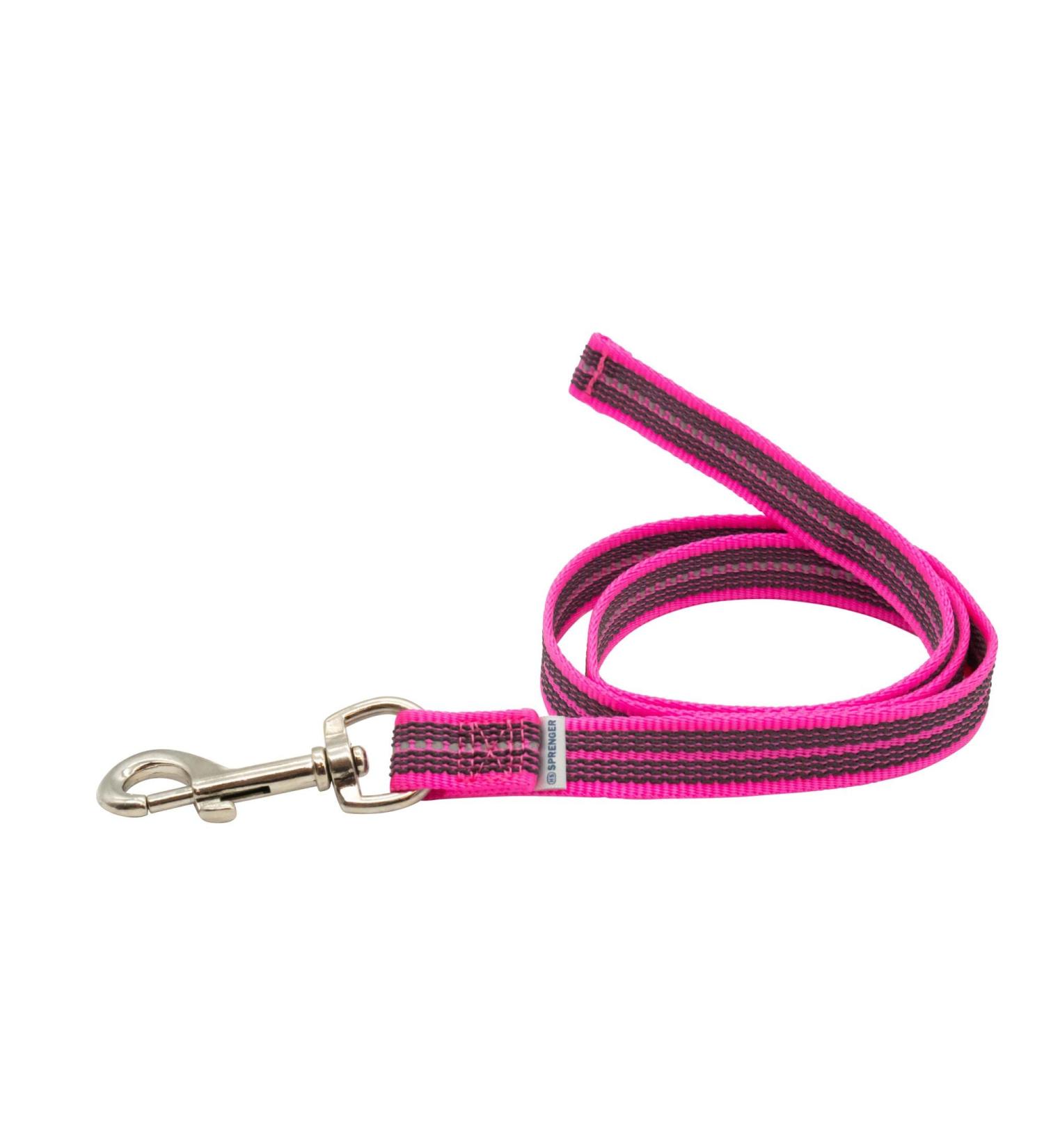 Rubberized leash without hand loop - pink 300 cm (3 m) 300 cm pink