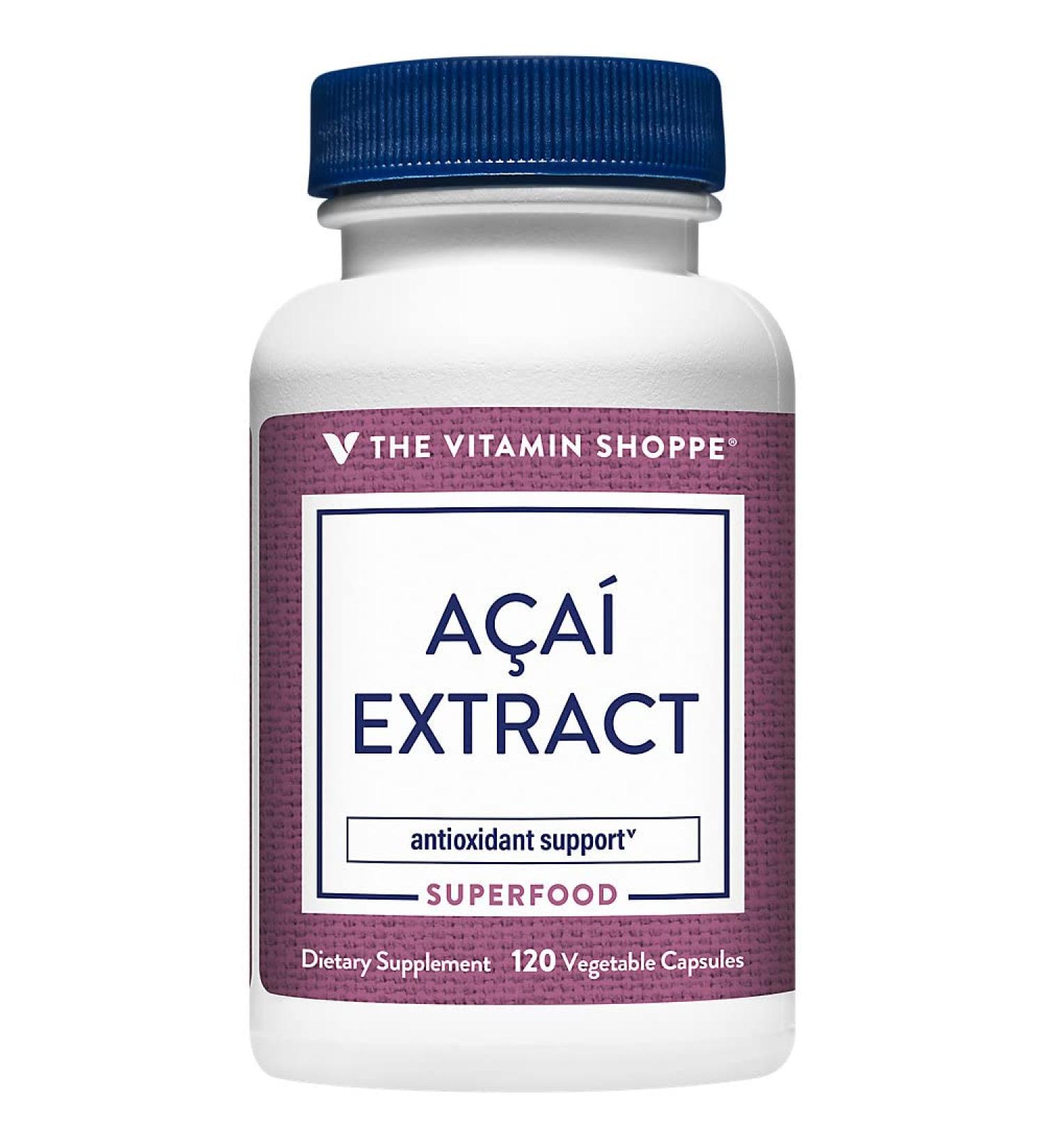 Buy Vitamin Shoppe Acai Extract Powerful Antioxidant Superfood for Cellular Health (120 Veggie Capsules) Shop Internationally - Buy Online on GoSupps.com