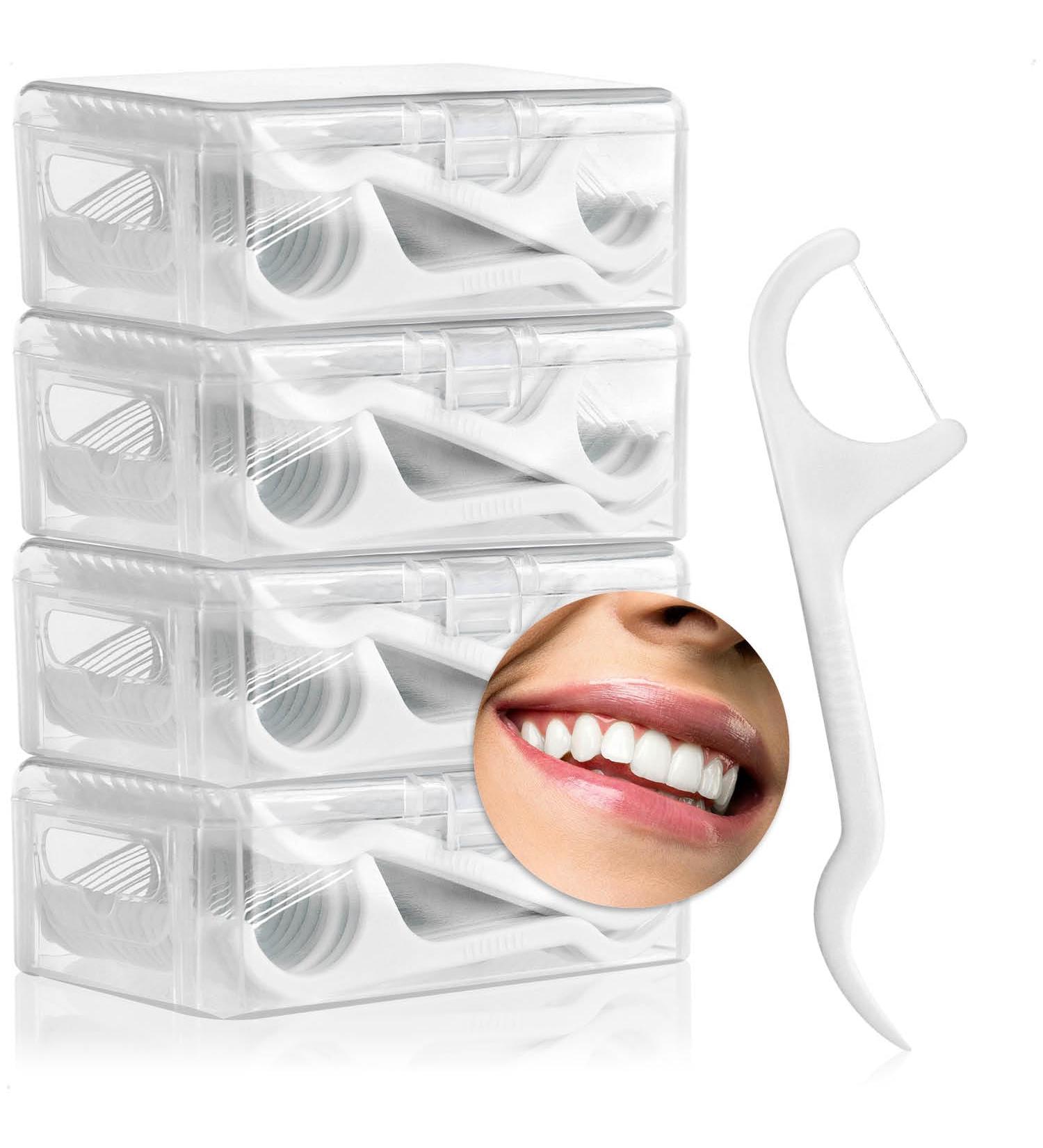 COM-FOUR 200 Dental Sticks - Travel-Safe Interdental Picks with Dental Floss & Toothpick - Unscented Oral Care Solution - Buy Online on GoSupps.com