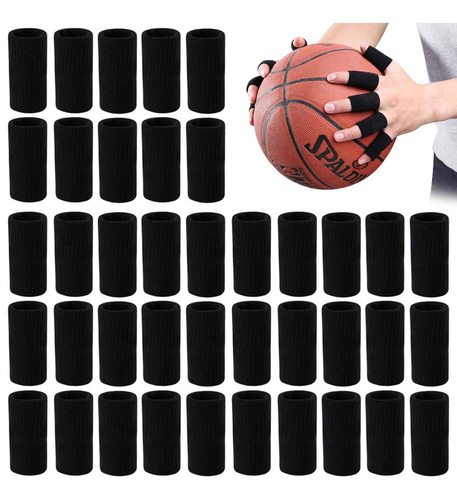 FULANDL 40PCS Finger Sleeves Thumb Splint Brace Support - Elastic Compression Protector for Sports - Relieve Pain, Calluses, Arthritis Knuckle - Black - Buy Online on GoSupps.com