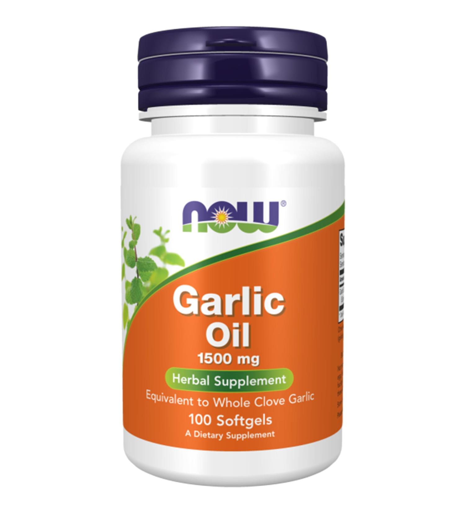 Buy NOW Foods Garlic Oil 1500mg | Gluten-Free Non-GMO Soft Capsules | 100 Count - Laboratory Tested - Buy Online on GoSupps.com