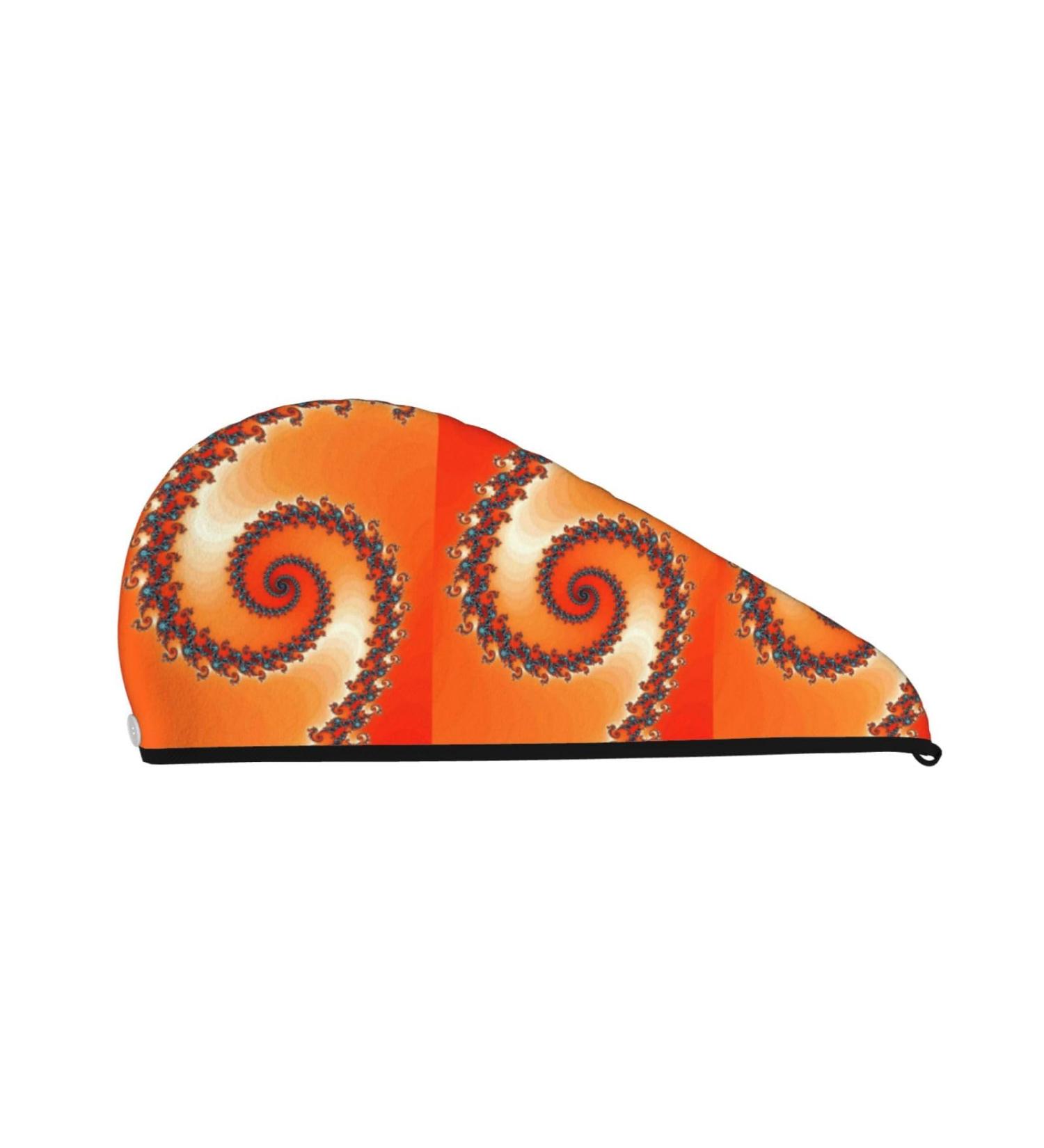 Hair Towel Wrap - Quick Drying Towel Turban with Button | Orange Rotating Hair Drying Towel - Buy Online on GoSupps.com