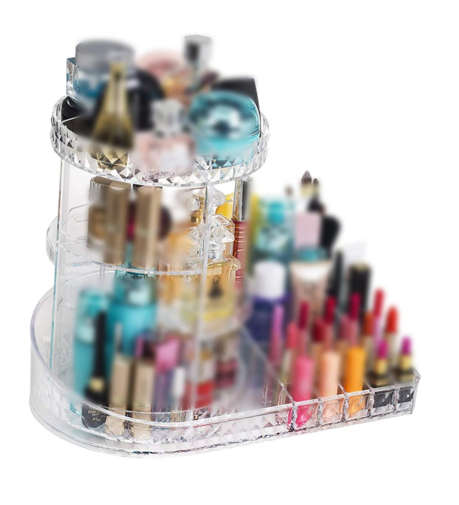 Angoily Acrylic Brush Holder Acrylic Makeup Rack Storage Box To Rotate Display Stand Cosmetic - Buy Online on GoSupps.com