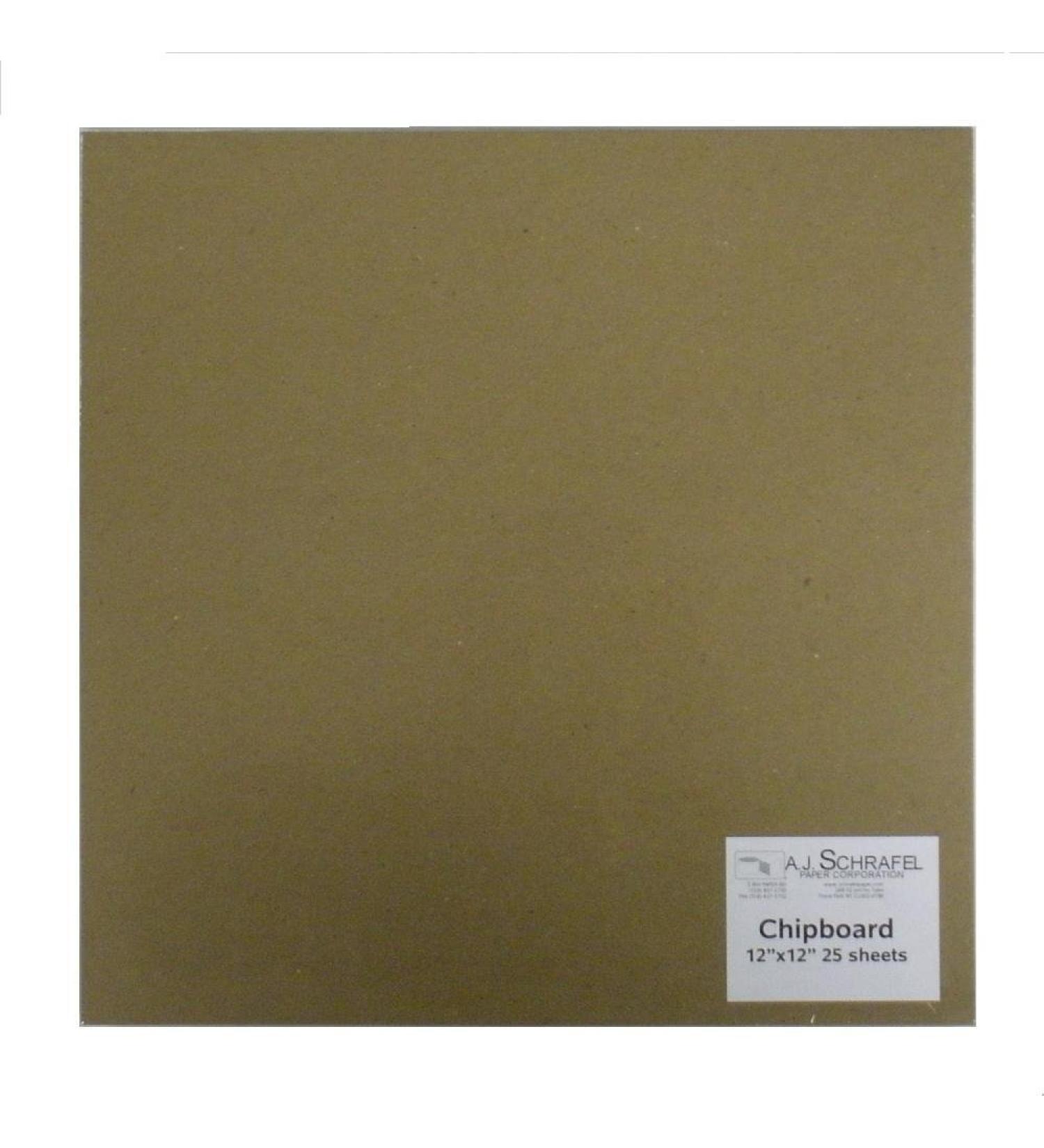 SPC Light Chipboard Sheets 12 x 12 Inches, 25 per Package (Tan-Chip-12-12), Brown