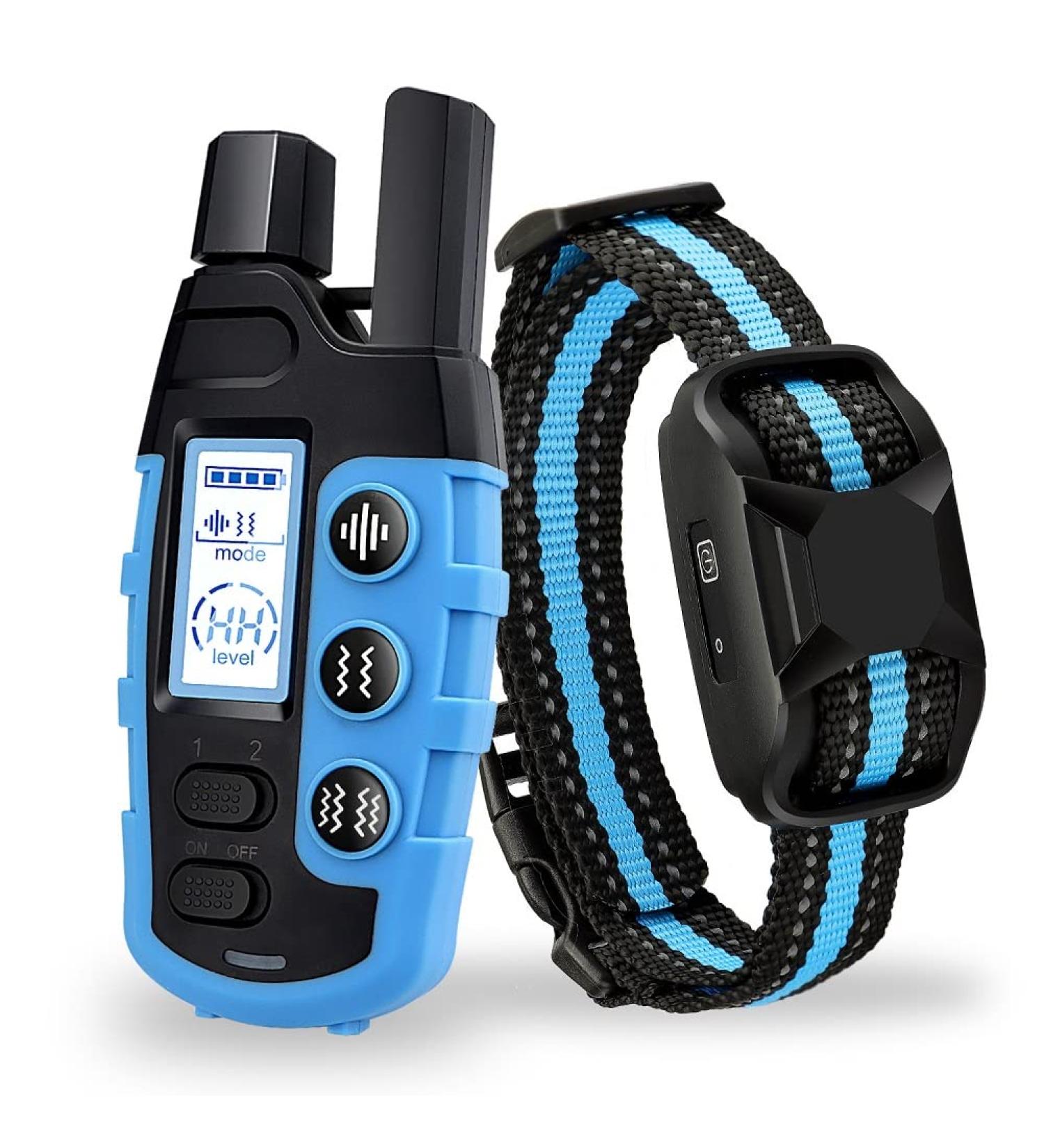 Dog Training Collar with Remote 3300Ft Remote Range Beep (1-8) & Vibration (1-16) Training Modes USB Rechargeable IP67 Waterproof Remote Anti Bark Collar for Large Medium Small Dogs (BLUE) - Buy Online on GoSupps.com