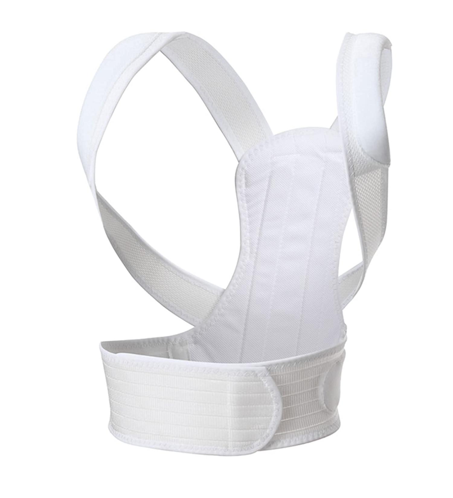 Posture Corrector Back Corrector Belt Spine Shoulder Adjustable Straps Support Bandage Shoulder Corset Back for Upper Back Pain Relief White S (White XS) White X-Small - Buy Online on GoSupps.com
