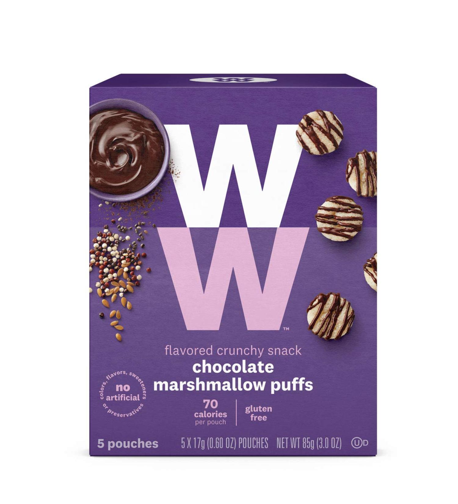 WW Chocolate Marshmallow Puffs - Gluten-Free Snack | 2 SmartPoints | 5 Count Box - Weight Watchers - Buy Online on GoSupps.com