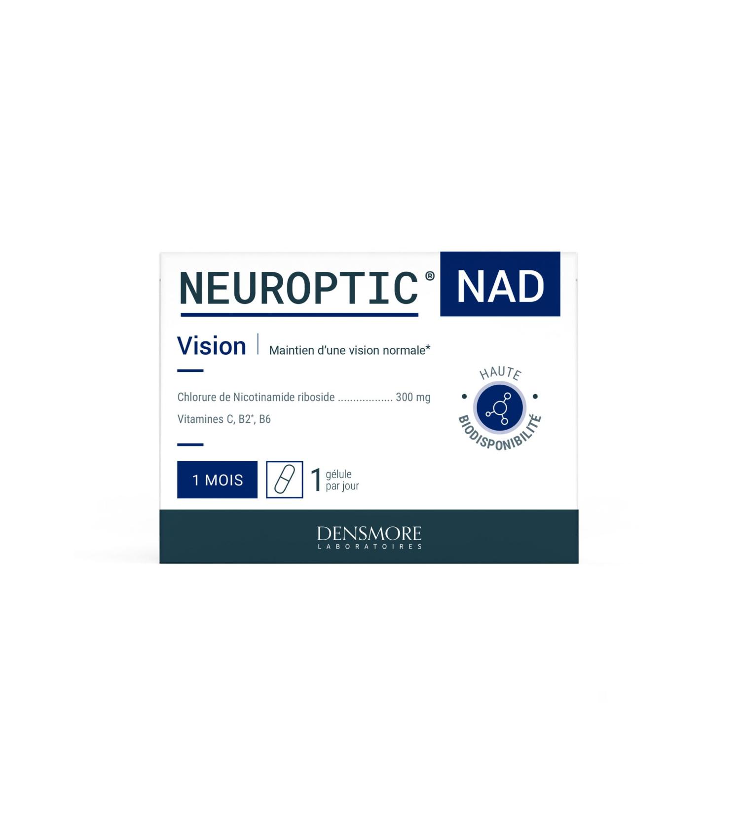NEUROPTIC NAD - 300 mg Nicotinamide riboside - R tablit le taux de NAD+ - Sant visuelle - Vitamines C B2 et B6 - Compl ment alimentaire - 30 g lules - 1 mois 30 unit (Lot de 1) - Buy Online on GoSupps.com