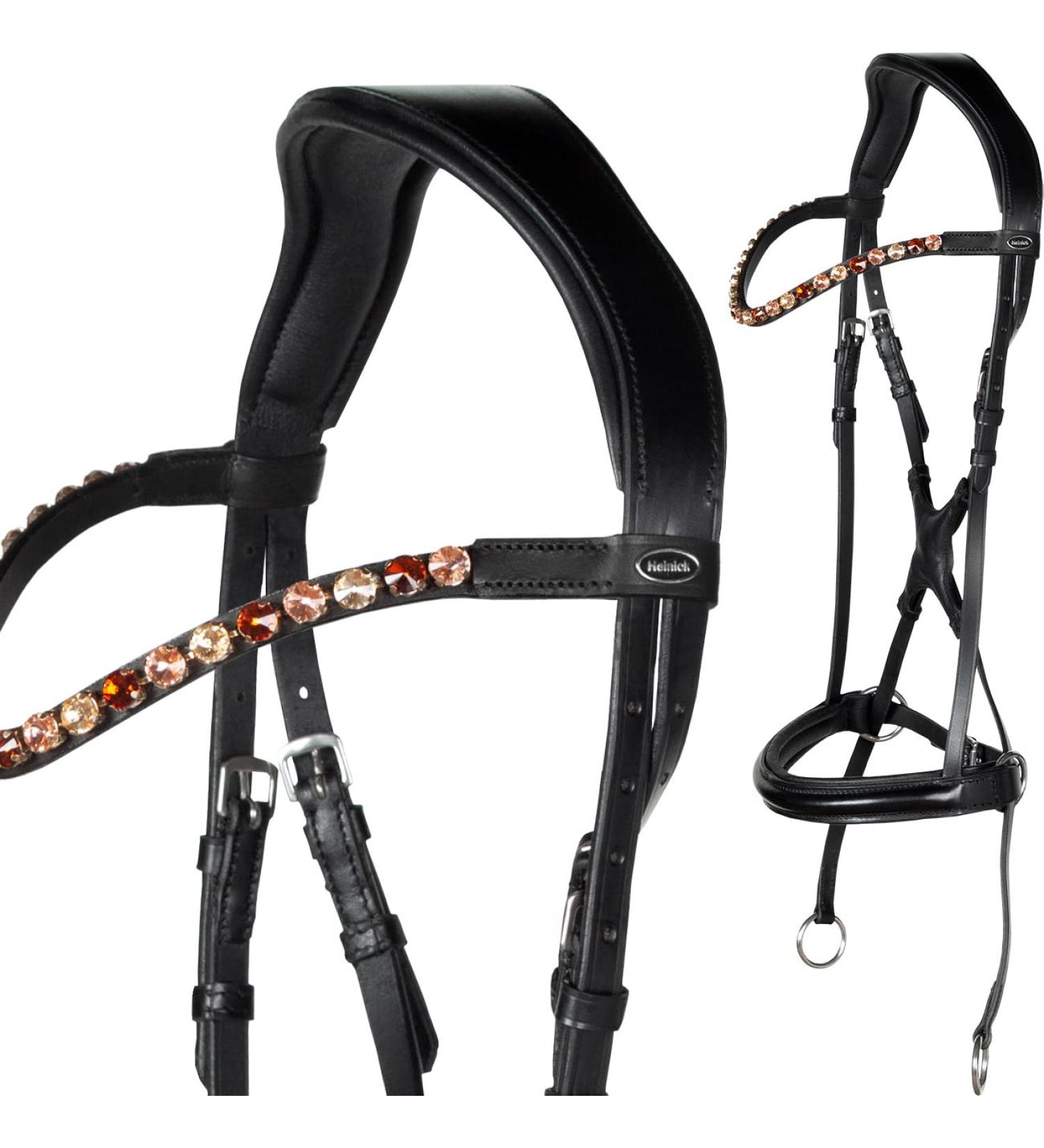 Heinick-Reitsport Bitless Bridle | Crossunder Crossover | Black Glow Series for Warmbloods - International Shipping Available - Buy Online on GoSupps.com
