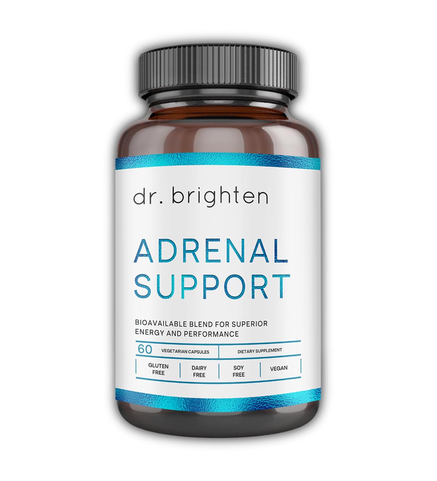 Dr. Brighten Adrenal Support - Dietary Supplement with Ashwagandha to Support Healthy Energy Levels and Stress Response 60 Count (Pack of 1) - Buy Online on GoSupps.com