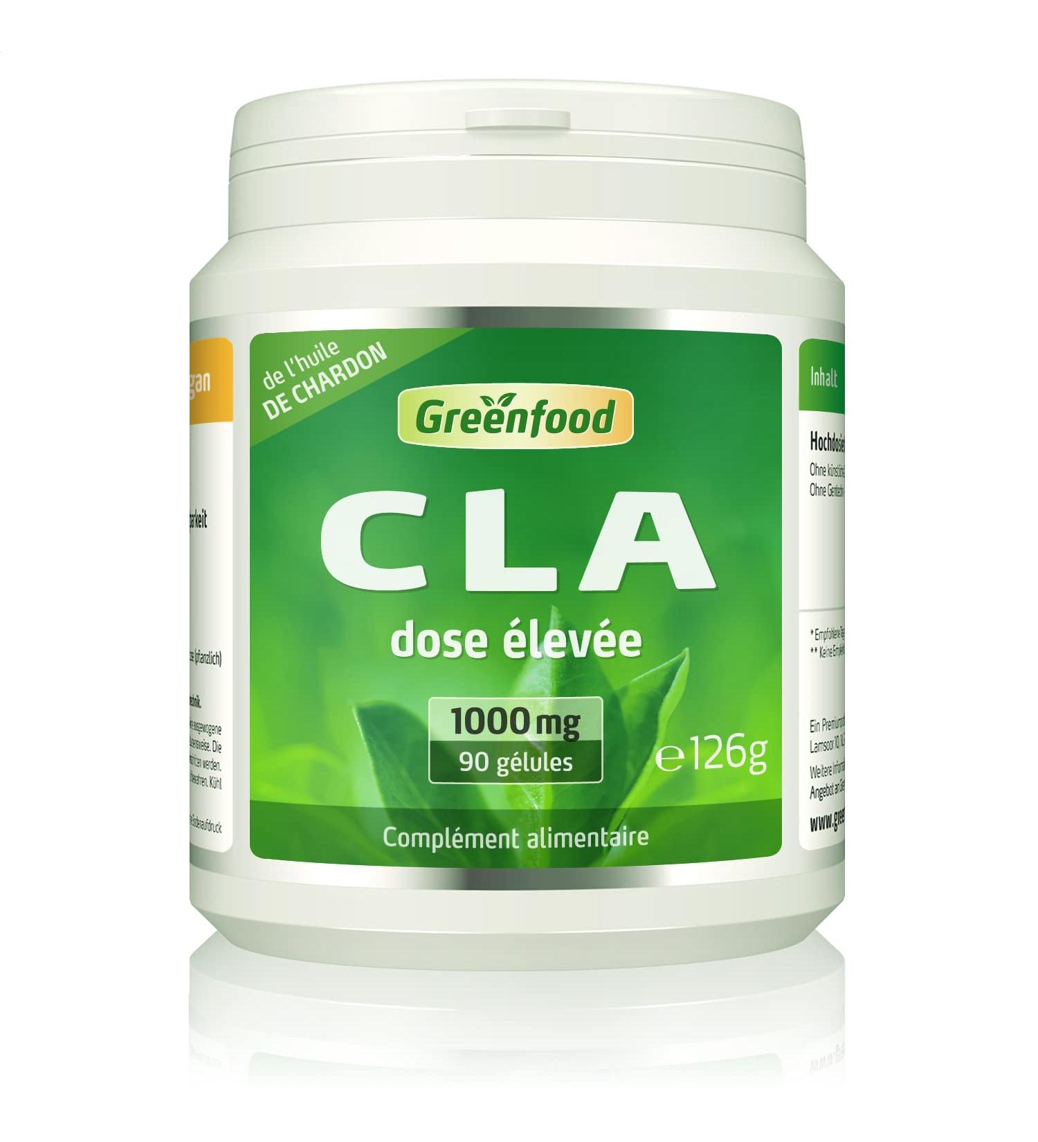 Greenfood CLA 1000 mg 90 g lules Sans additifs artificiels Sans g nie g n tique - Buy Online on GoSupps.com