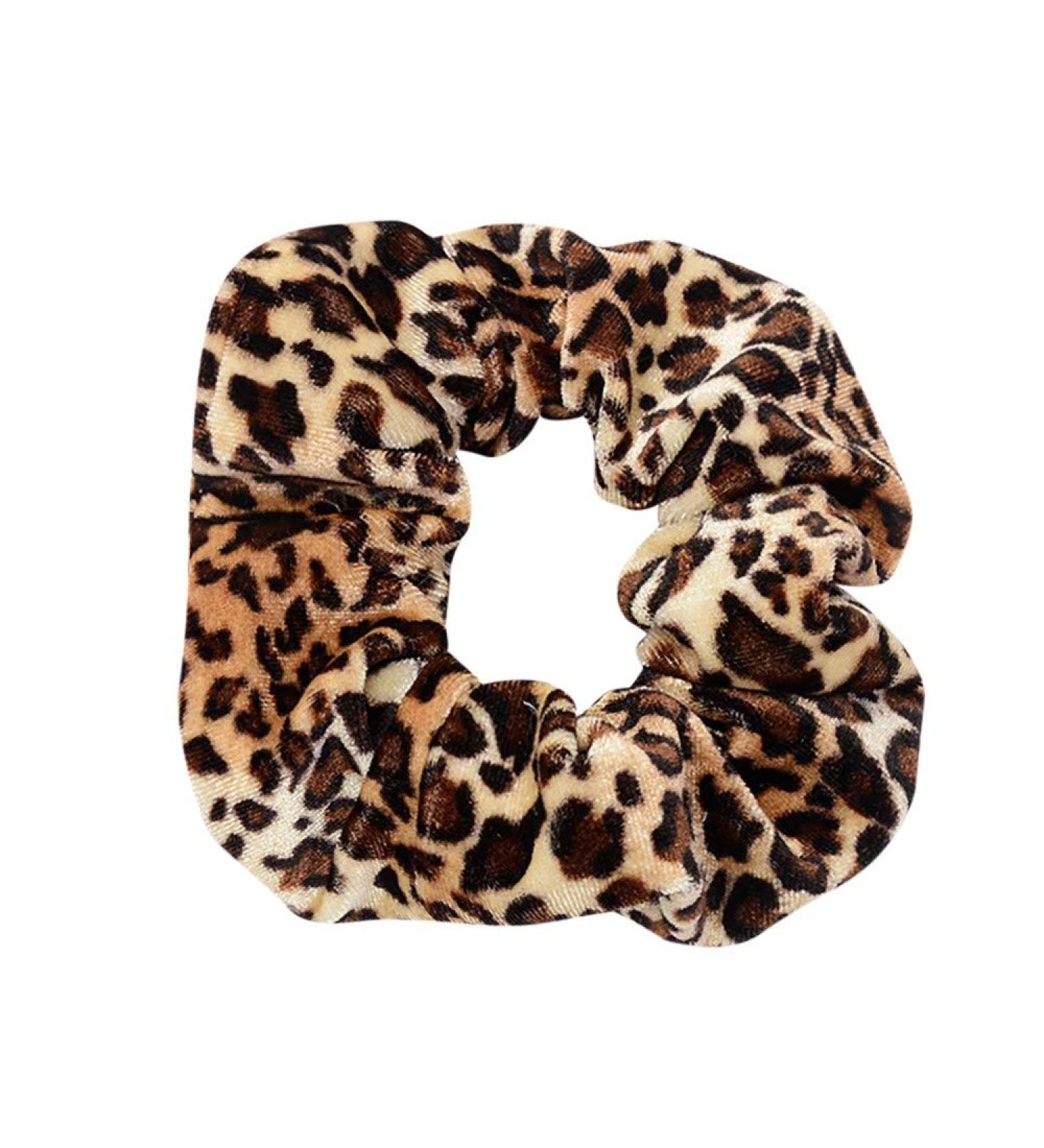 Women Leopard Print Elastic Hair Rope Ring Tie Ponytail Band Scrunchie Holder Headband GreatestPAK E