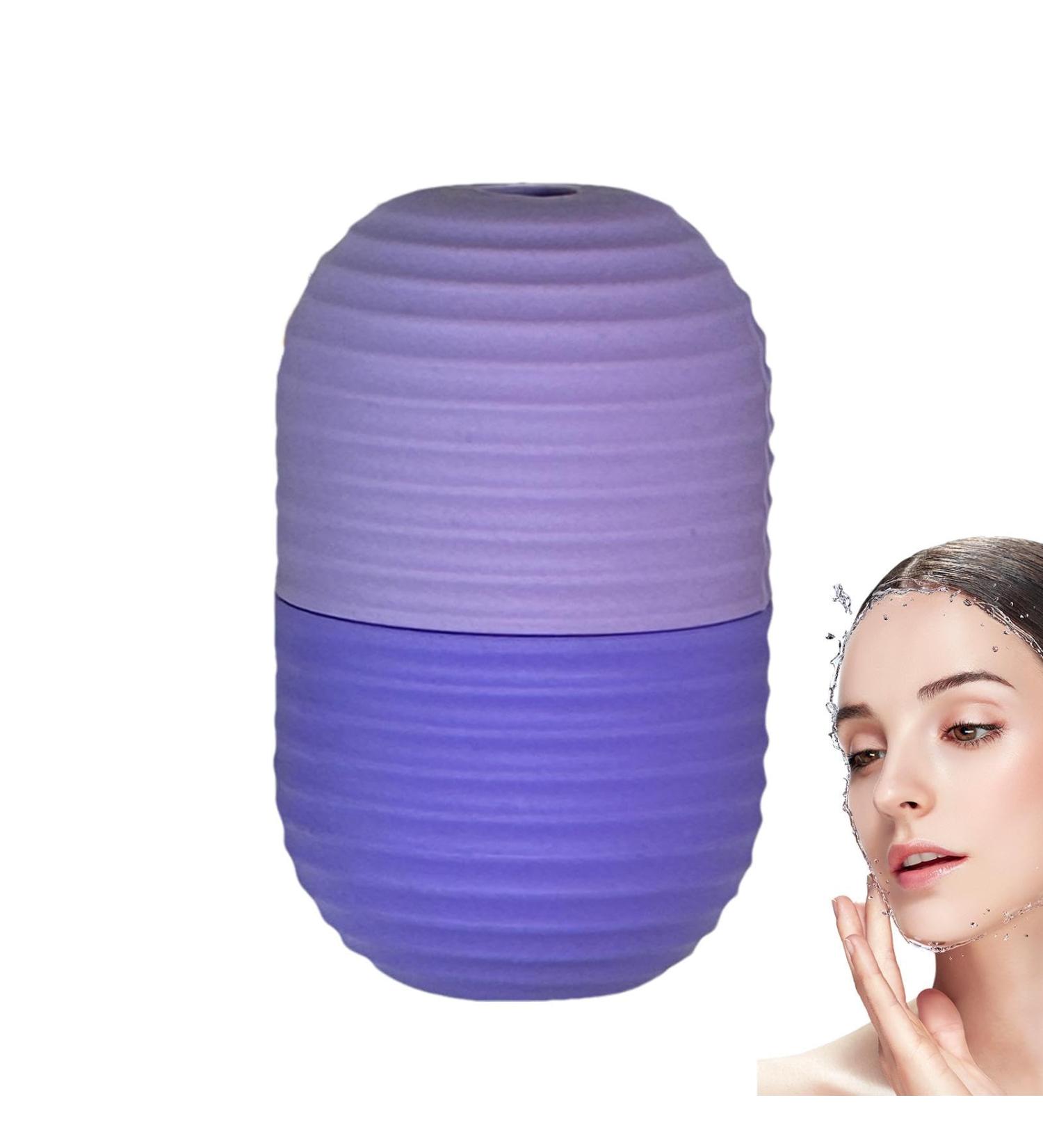Ice-Roller for Face and Eye Ice Face Roller Facial Ice-Roller Skin Care Reusable Silicone Mold for Shrink Pore Reduce Puffiness Improve Skin Elasticity Striped Purple - Buy Online on GoSupps.com