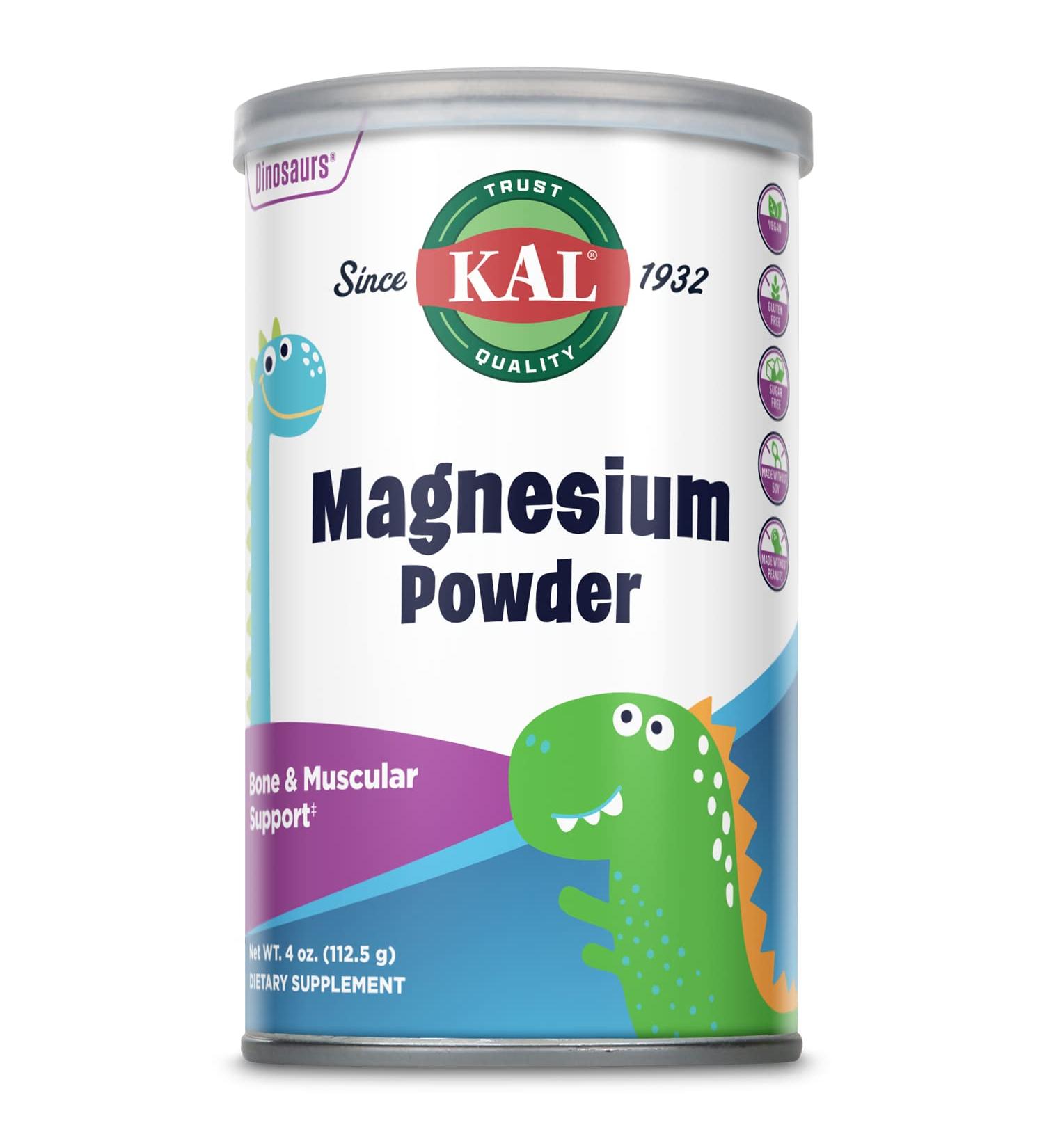 KAL Magnesium Powder - Pure Citrate for Kids | Bone Health, Muscle & Nerve Support | Vegan, Gluten Free & Sugar Free | 90 Servings - 4 oz - Buy Online on GoSupps.com