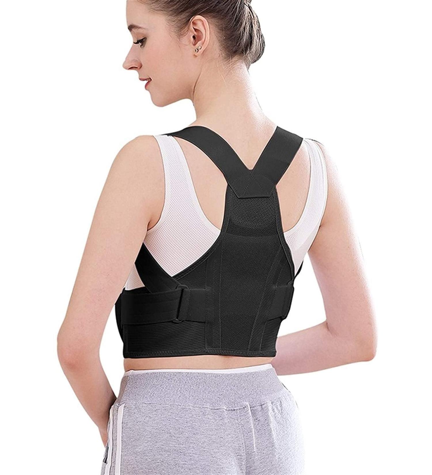 Posture Back Corrector Clavicle Spine Back Shoulder Support Belt Back Pain Relief Posture Correction Prevents Slouching Uni (Color : Black Size : L) (Black L) (Black S) Black Small - Buy Online on GoSupps.com