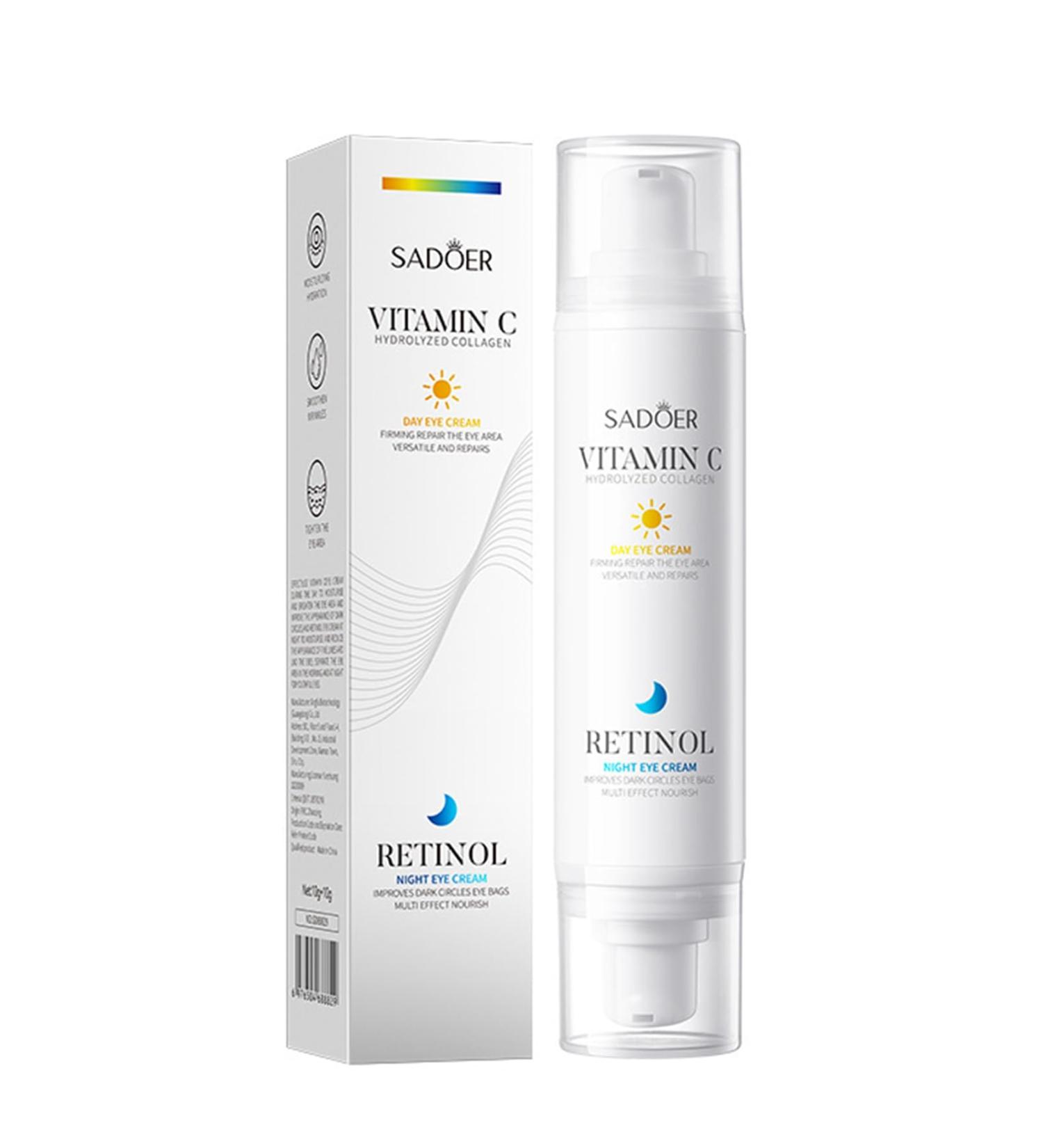 Vitamin C Eye Cream + Retinol Eye Cream Day & Night Eye Cream for Dark Circles and Puffy Eyes Anti Wrinkle Eye Cream Anti Aging Prevents Under Eye Bags And Puffiness Hydrating & Revive & Brighten - Buy Online on GoSupps.com