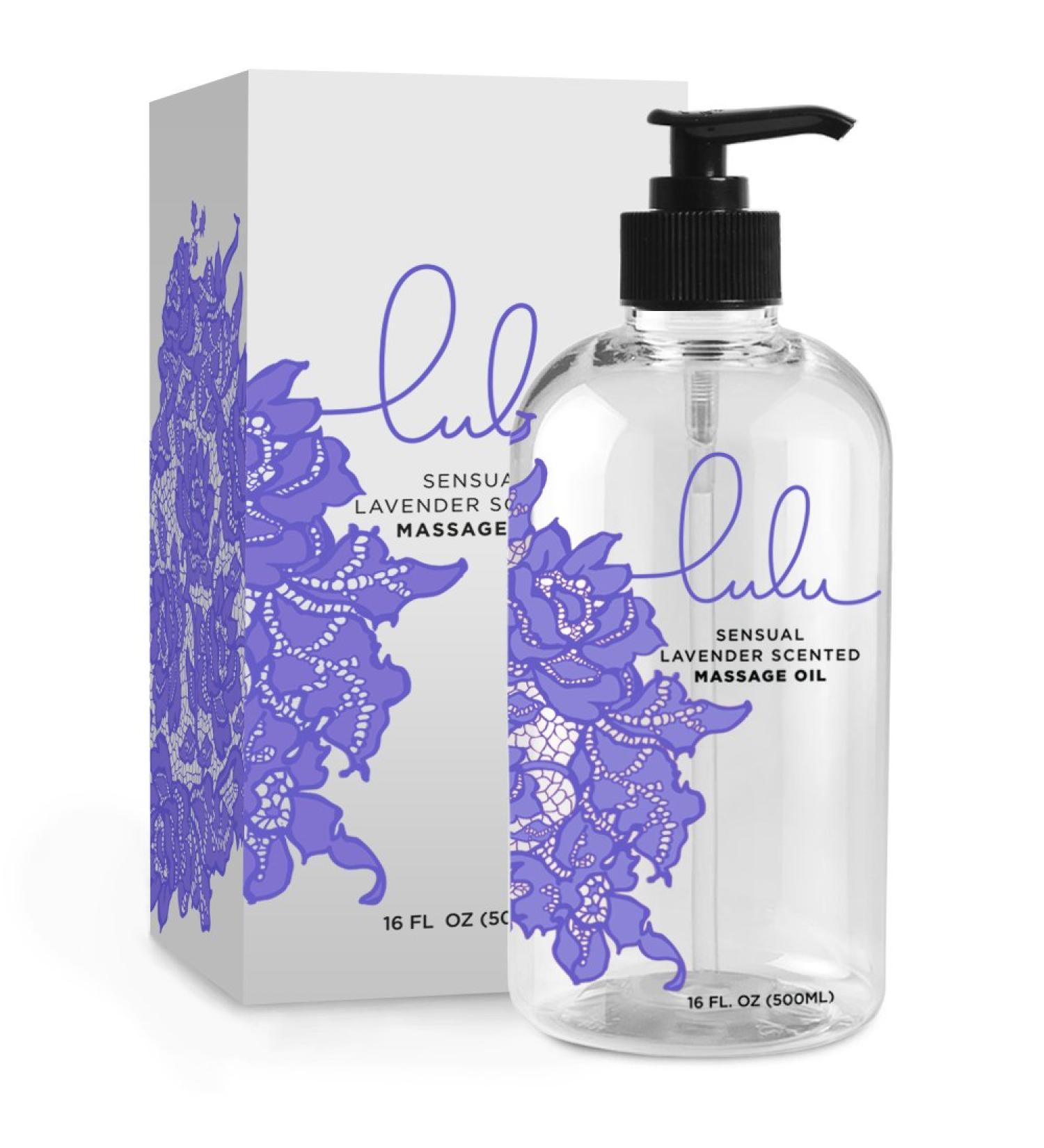 Lulu Lavender Massage Oil with Jojoba Oil for Massaging 16 Ounce.