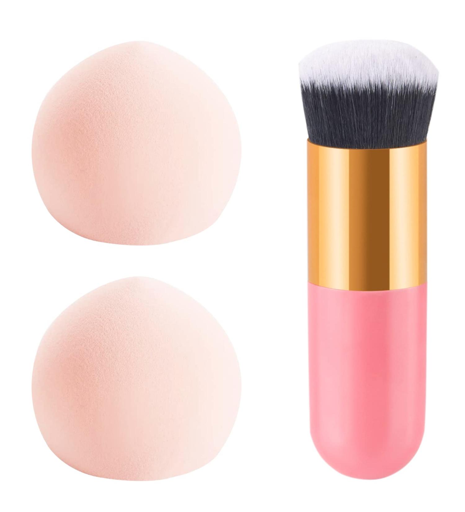 3Pcs Ultra Soft Marshmallow Sponge Makeup Set | Pink Beauty Blenders | Latex Free | Concealer Blender & Foundation Sponge | Includes Makeup Egg & Brush | Ideal for Liquid Foundation, Powder, Cream | Achieve Flawless Makeup Application - Buy Online on GoSupps.com