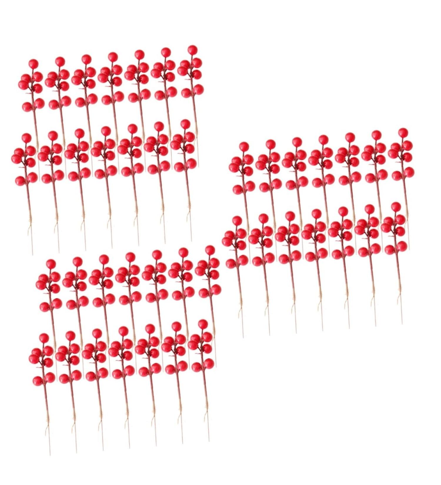 ABOOFAN 60 Pcs Christmas Fruit Christmas Decorations Christmas Holly Berries Christmas Berry Stems Winter Light House Decorations for Home Christmas Tree Fake Berry Foam Red Fruit Wreath Redx3pcs 17x3cmx3pcs - Buy Online on GoSupps.com