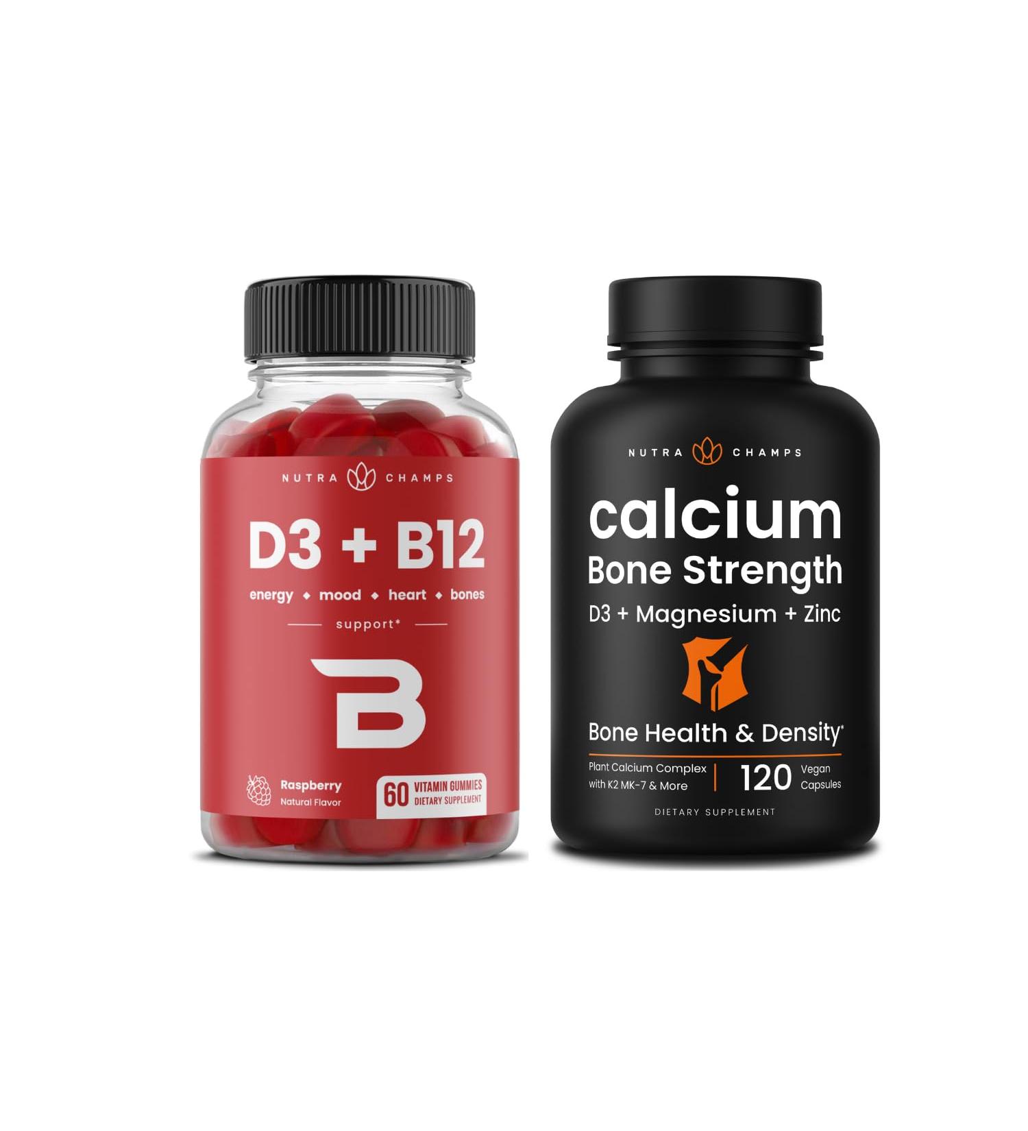 NutraChamps D3 B12 Gummies & Calcium Magnesium Zinc - Buy Online on GoSupps.com