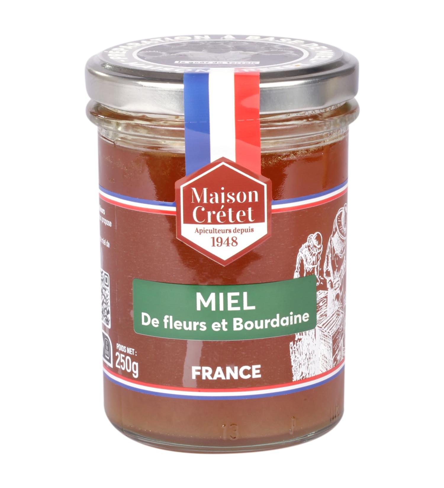Maison Crétet | Honey from France flowers and buckthorn | Unpasteurized honey | 100% natural | 250g glass jar