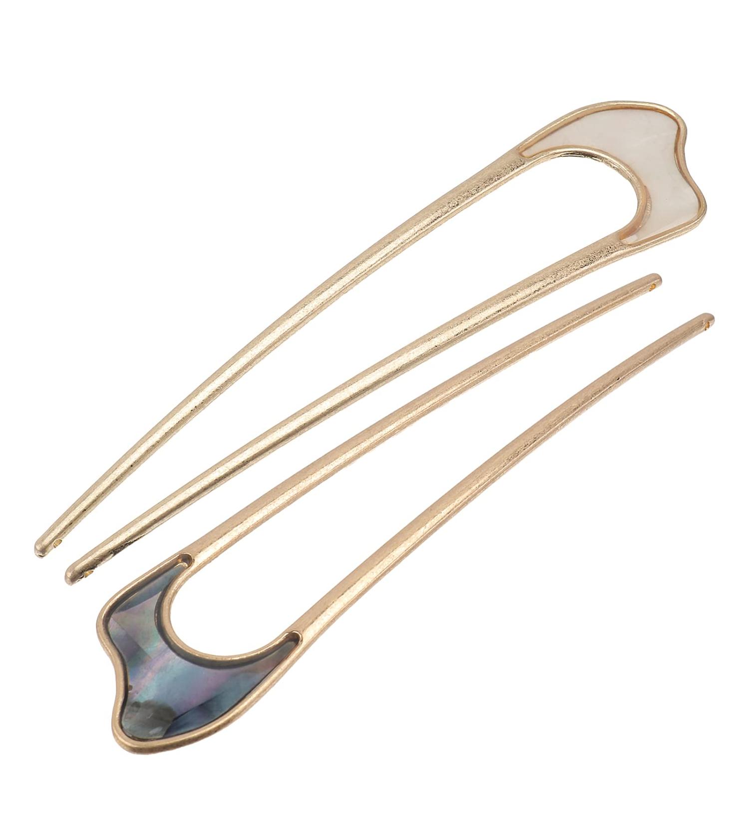 Beaupretty 2pcs U-Shape Hairpins Alloy Shell Retro Hair Chopsticks U-shaped Hair Sticks Hair Forks for Women Girls - Buy Online on GoSupps.com