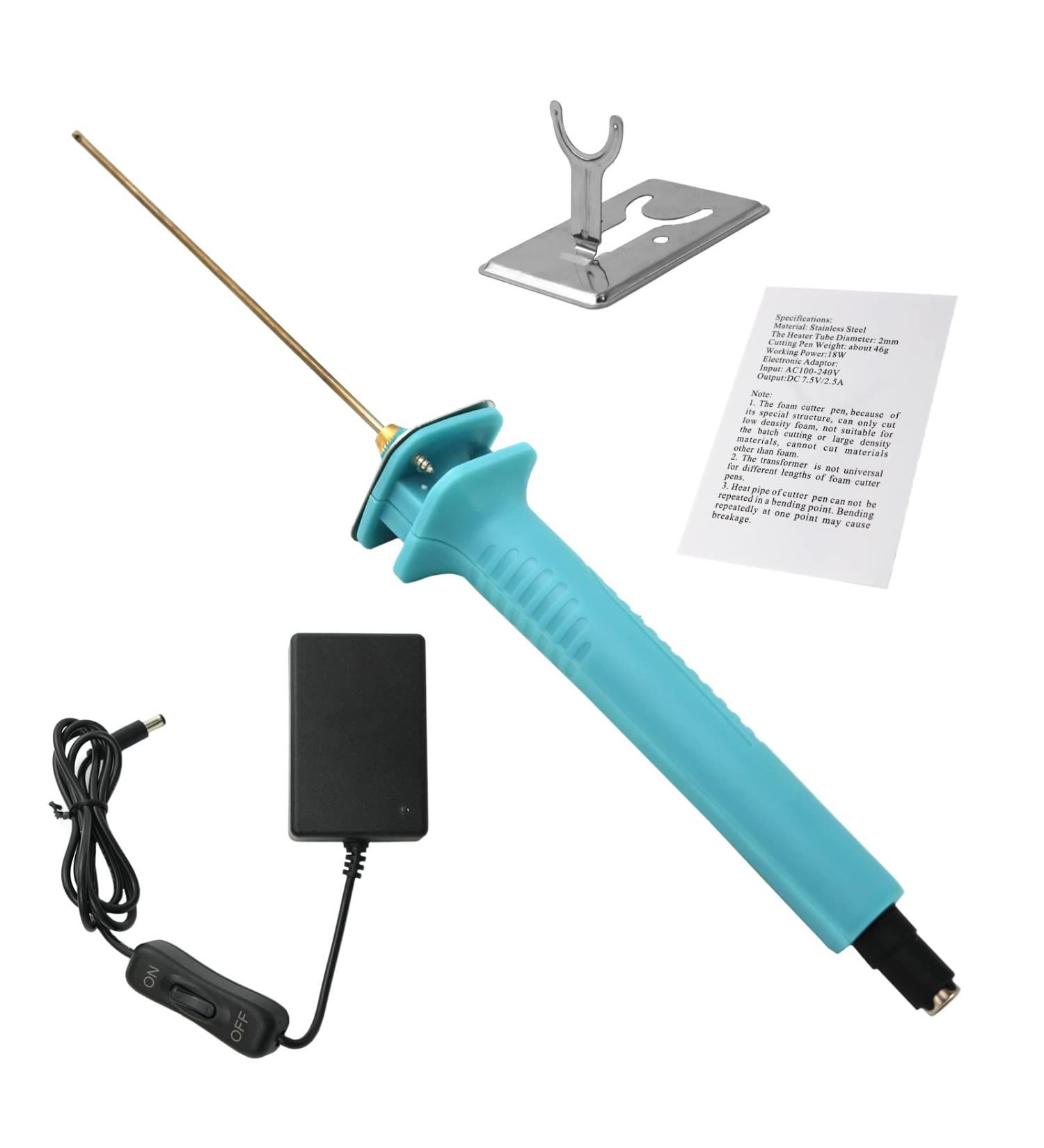 Electric Foam Cutter Pen 10CM - Hot Wire Styrofoam Cutting Tool with Stand - 18W Hot Knife for Arts & Crafts - Buy Online on GoSupps.com