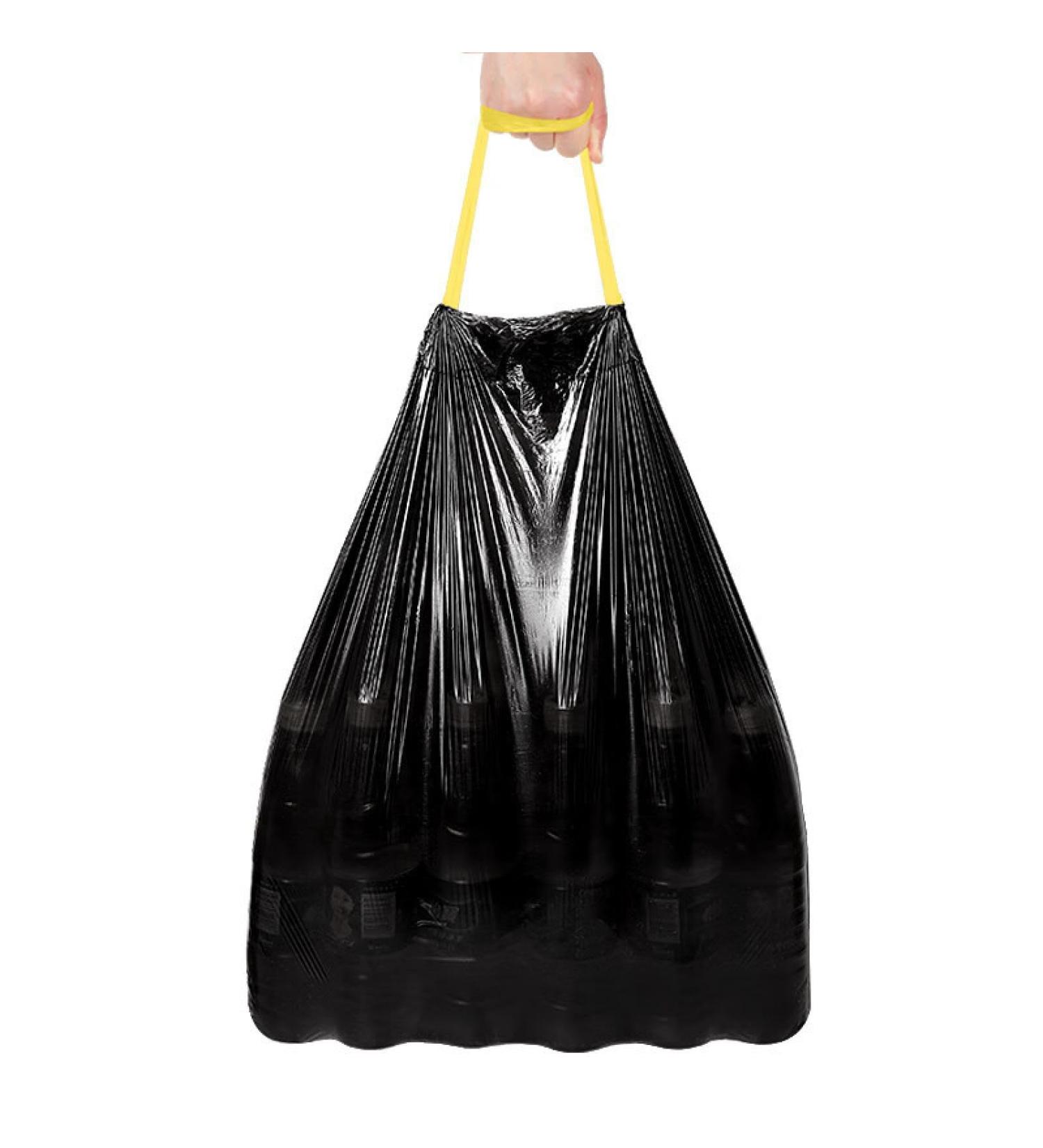 Black drawstring garbage bag thickened household rope garbage bag