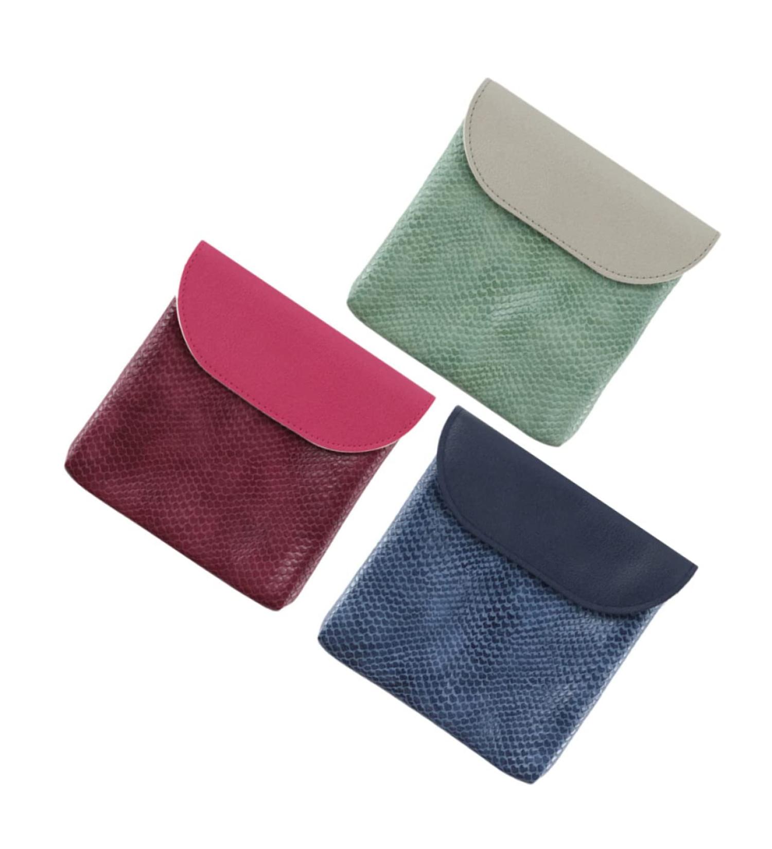 PLAFOPE Sanitary Napkin Storage Bag Button Period Bag Female Accessory Convenient Period Pouch Handbag Pu Multifunction Compact Period Bag Reusable Period Bag 3pcs - Buy Online on GoSupps.com