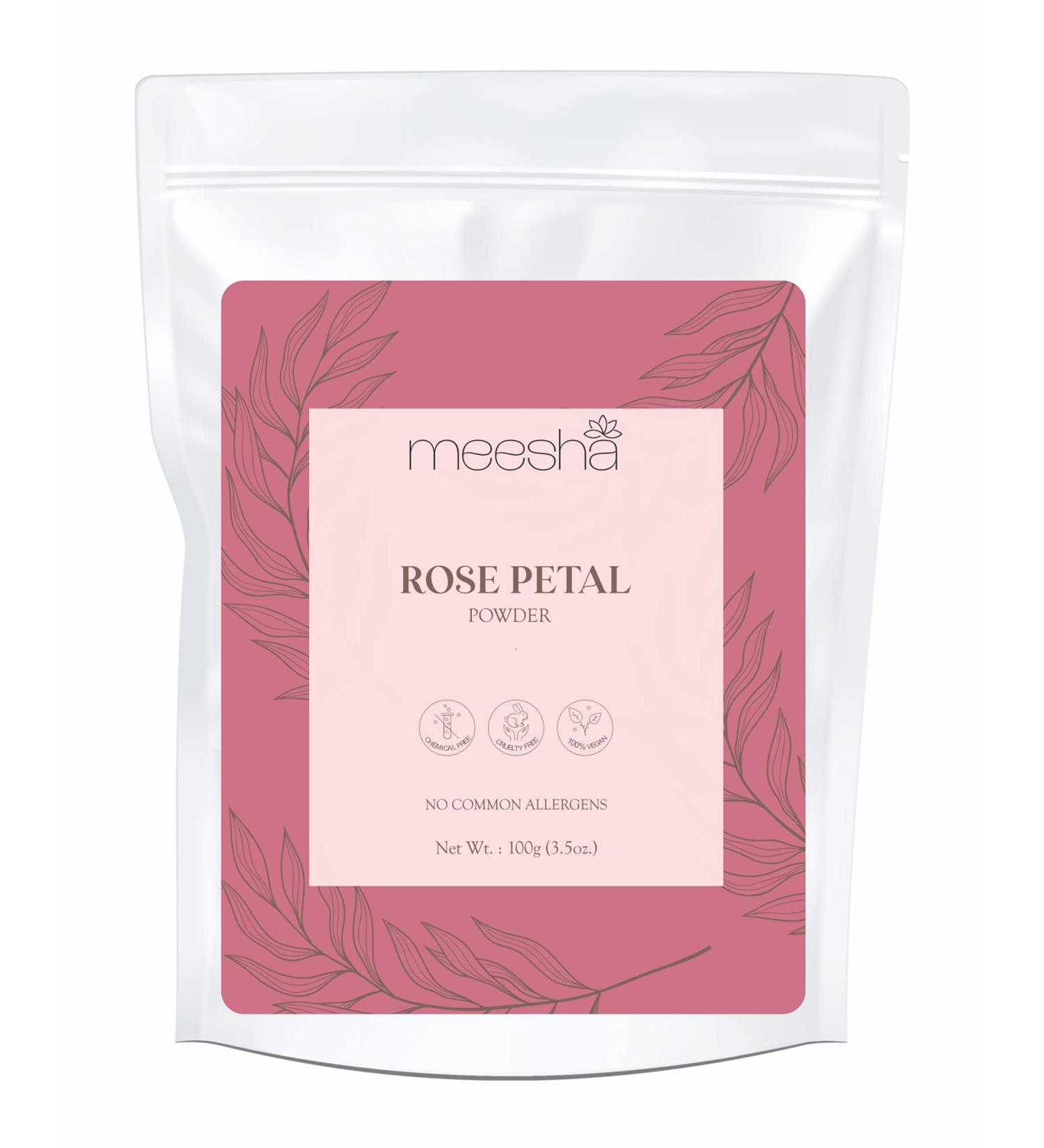 Rose Petal Powder by Meesha | Natural Skincare & Haircare for Radiant Skin | DIY Face Masks Bath Salts & Body Scrubs - Buy Online on GoSupps.com