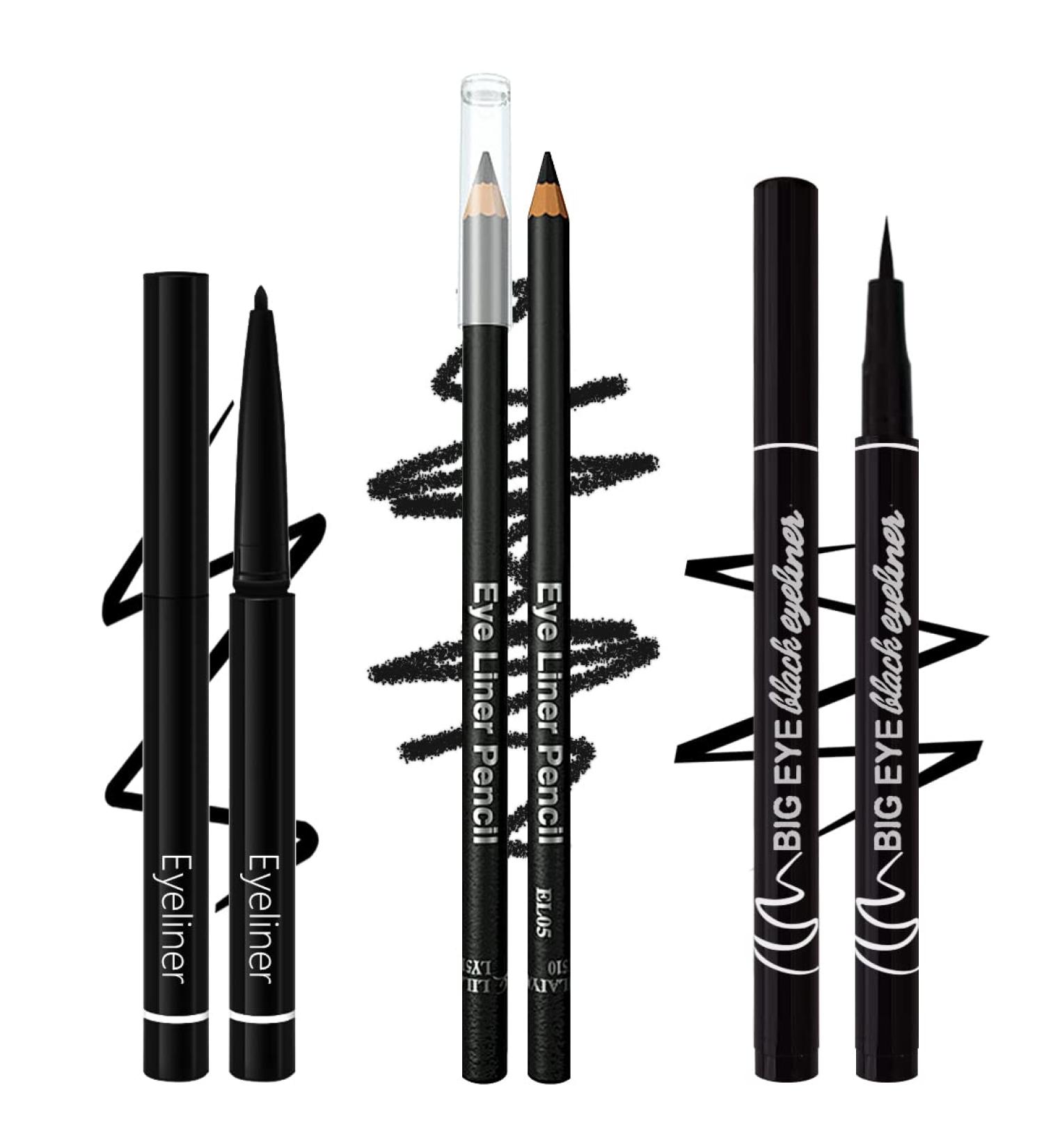 ETEDES 3-in-1 Precision Liquid Eyeliners Set | Long Lasting, Waterproof, Smudge Proof | 3 Black Eyeliners - Buy Online on GoSupps.com