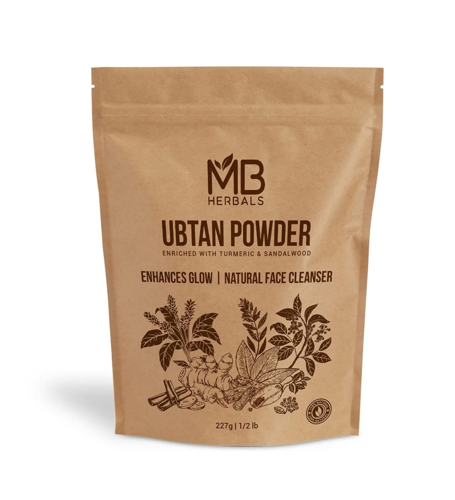 MB Herbals Ubtan Powder 8 oz / 0.5 lb With Sandalwood Turmeric Kachur Sugandhi Chickpeas and Barley Powder | Face and Body Ubtan