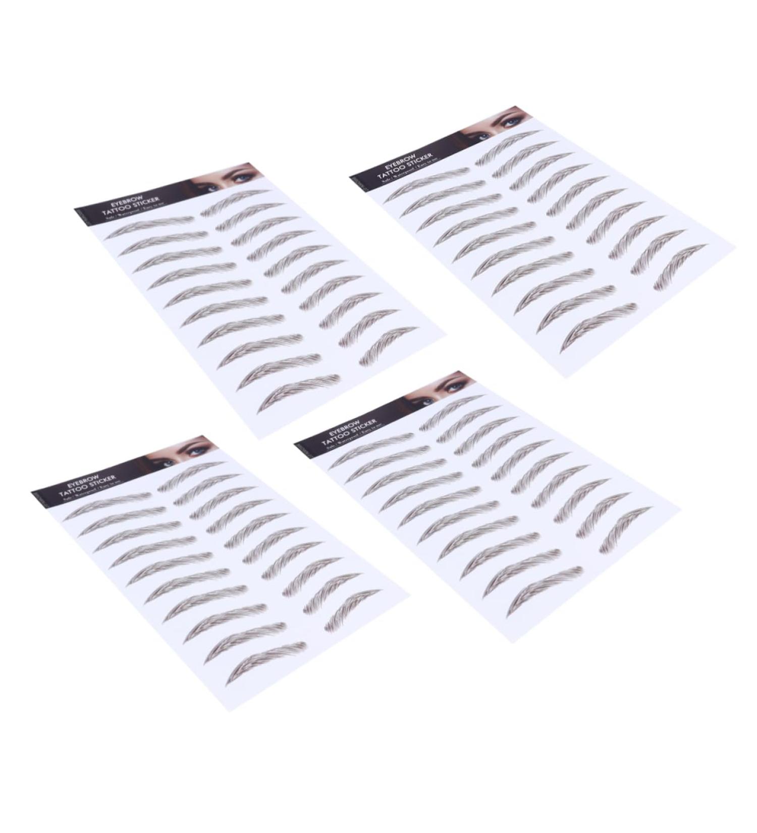 OHPHCALL Authentic Eyebrows 4pcs Eyebrow Stickers Makeup Eyebrow Transfer Brow Shaper Imitation Eyebrow Template 6 Proof 21x15cm Brown - Buy Online on GoSupps.com