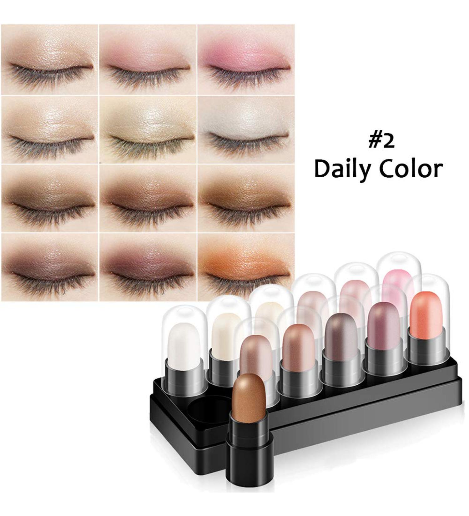 Artifun 12 Colors Eyeshadow Pencil Set - Matte Shimmer & Glitter Waterproof Kits for Long-Lasting Color - Buy Online on GoSupps.com