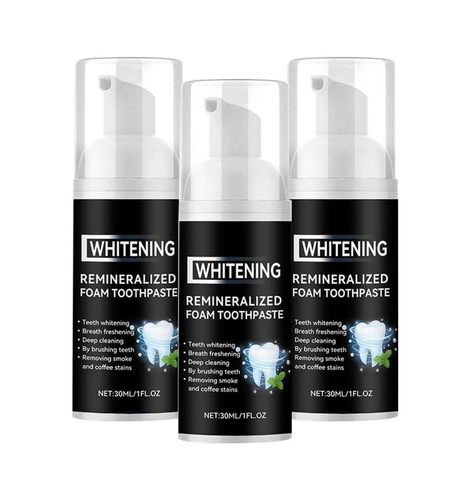 Mousse Nettoyante claircissante for Les Dents claircit L'apparence Des Dents Rend Les Dents Propres et Brillantes Application Facile Utilisation Quotidienne Nettoyage en Douceur(3pcs) - Buy Online on GoSupps.com