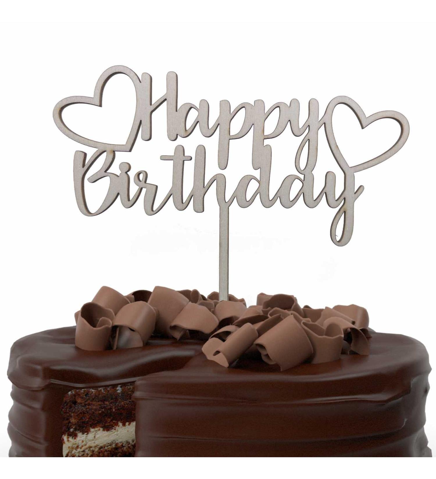 Personalized Wooden Cake Topper - Custom Name Birthday Wedding Baptism & Communion Cake Decoration - Buy Online on GoSupps.com