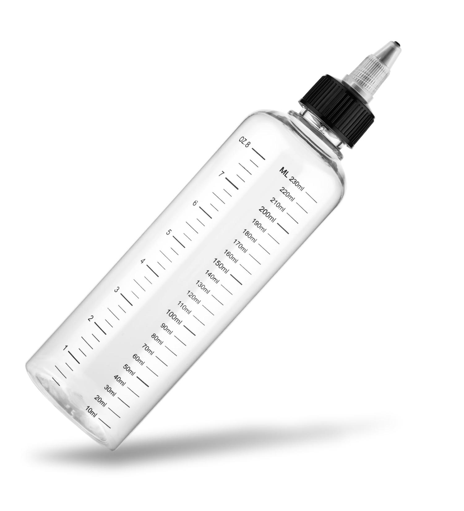 Sibba 8.5oz Applicator Bottle for Hair - Clear Dye & Oil Brush with Graduated Scale for Hair Styling - Professional Hairdressing Coloring Tool - Buy Online on GoSupps.com