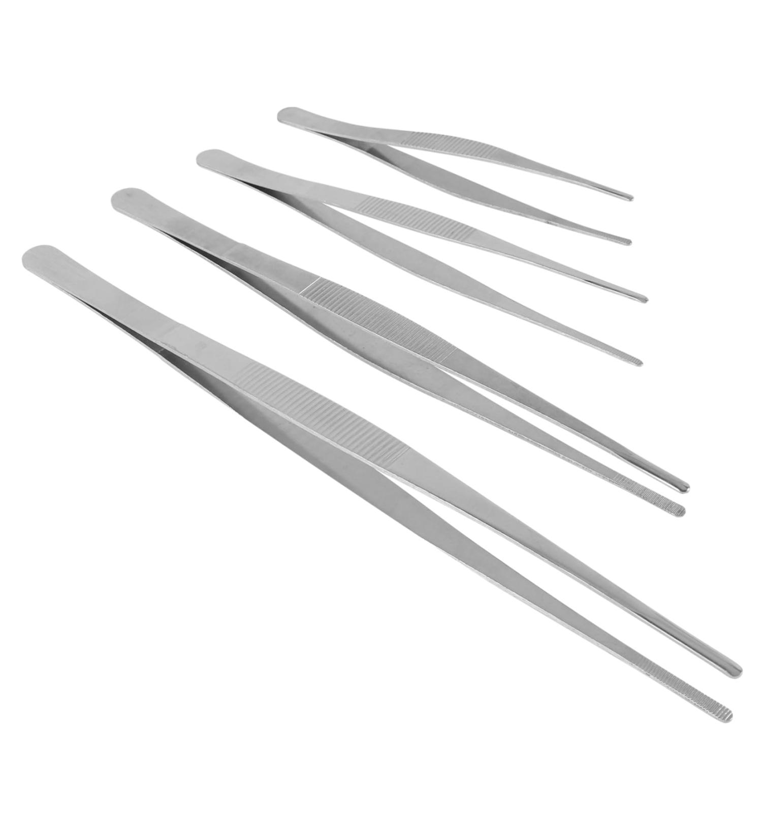 Buy Angoily 8 Pcs Tweezers Set - Stainless Steel Jigsaw Round Head Tissue Pliers - 30x1.5cm - International Shipping - Buy Online on GoSupps.com