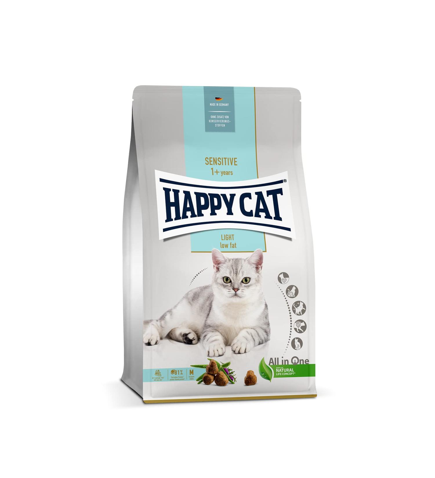 Happy Cat 70602 Sensitive Adult Light - Dry Food for Overweight Cats - Poultry Formula - 300g | International Shipping Available - Buy Online on GoSupps.com