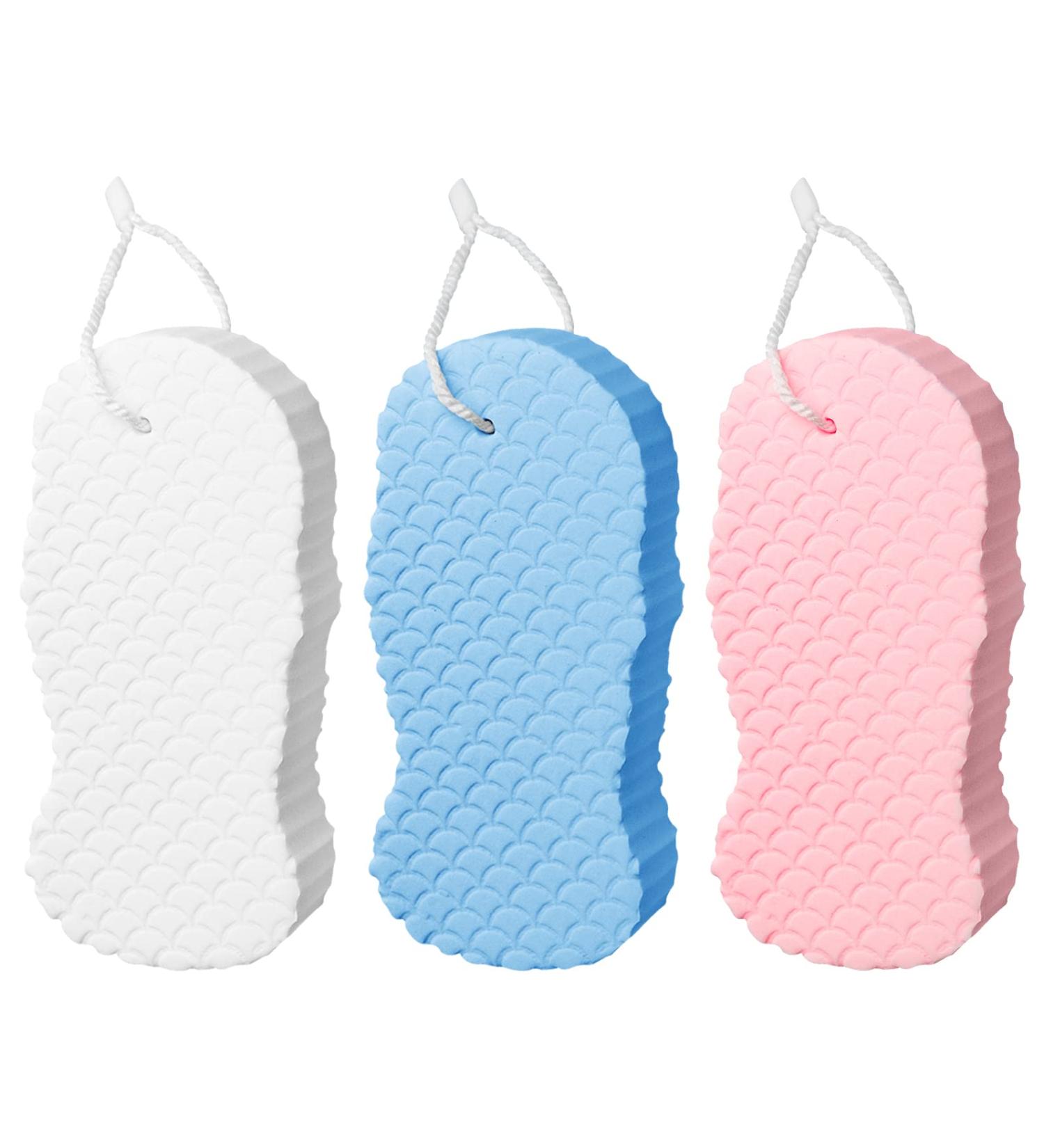 Soft Exfoliating 3D Bath Sponge Set for Adults, Children, and Pregnant Women - Buy Online on GoSupps.com