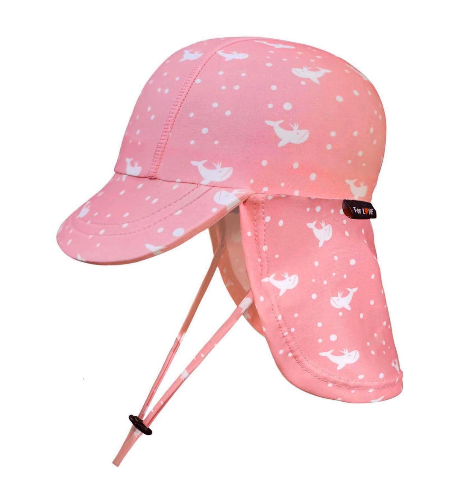 weVSwe Baby Toddler Sun Hat UPF 50+ Swim Cap Flap Neck Protection - Pink Whale 0-6 Months - Buy Online on GoSupps.com