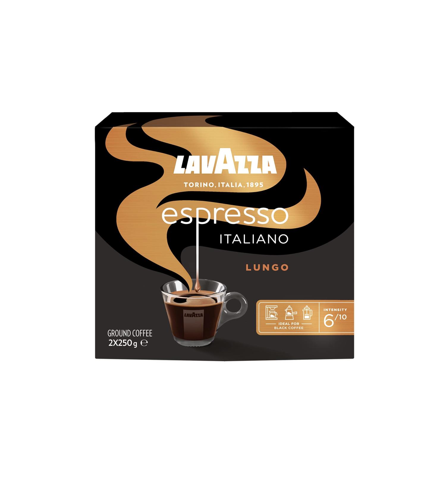 Lavazza Caf Moulu Espresso Italiano Lungo 2 x 250 g - Buy Online on GoSupps.com
