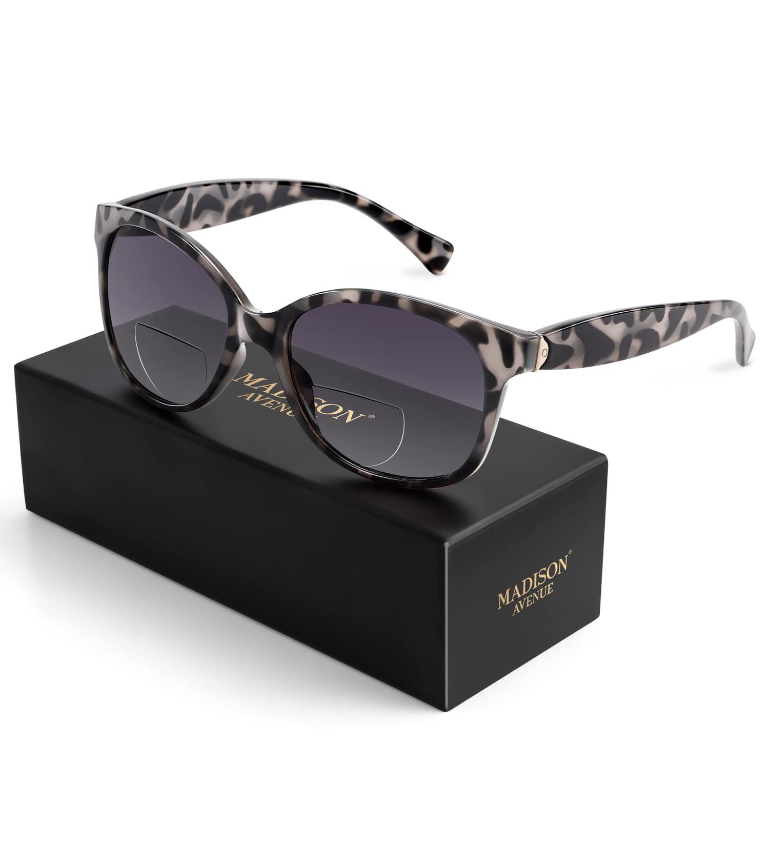 Buy Madison Avenue Vintage Bifocal Reading Sunglasses for Women - Classic UV Protection Sun Reader Glasses in Grey Demi +1.5 - Buy Online on GoSupps.com