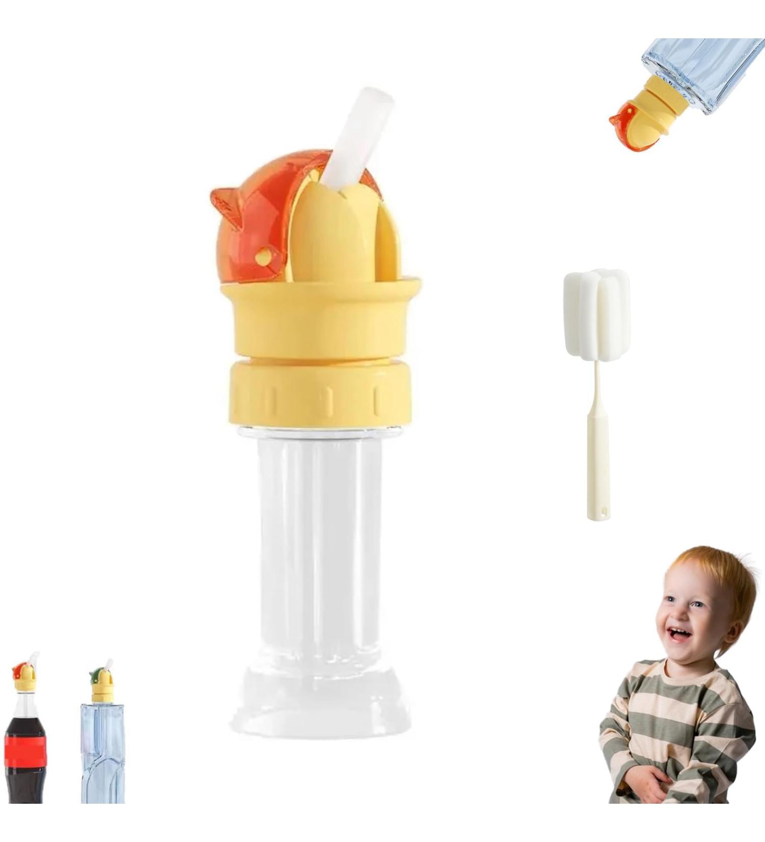 Reusable Children Beverage Water Bottle Straw Lid Water Bottle with Straw Lid Spill Proof Water Bottle Straw Cap Bottle Cap Spout Adapter with Straw No Spill Silicone Water Bottle (Orange *1) - Buy Online on GoSupps.com