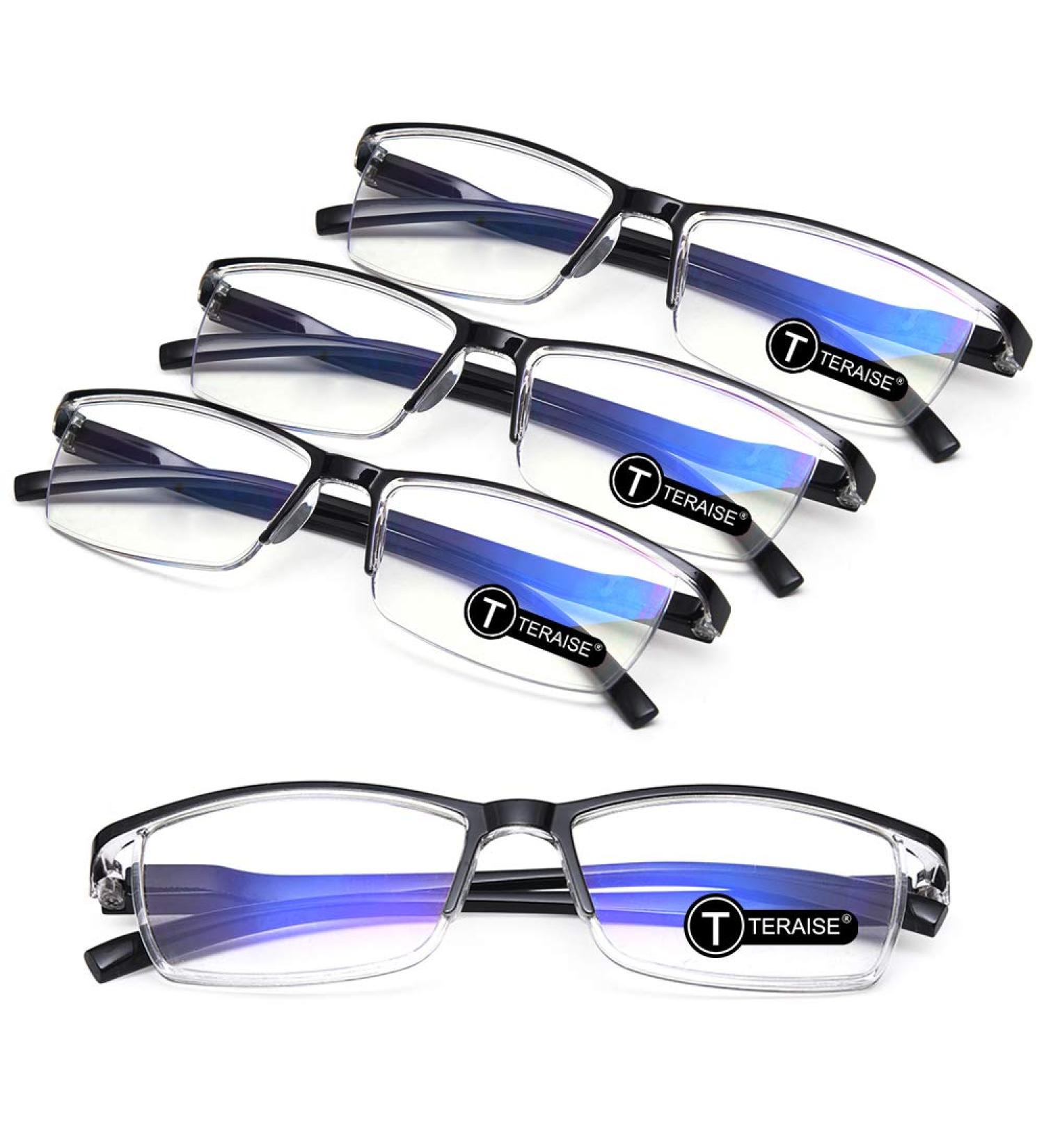 Teraise 5.0x Anti-Blue Light Reading Glasses for Men & Women | Comfortable Fashionable Computer Glasses with Feather Hinge - Buy Online on GoSupps.com