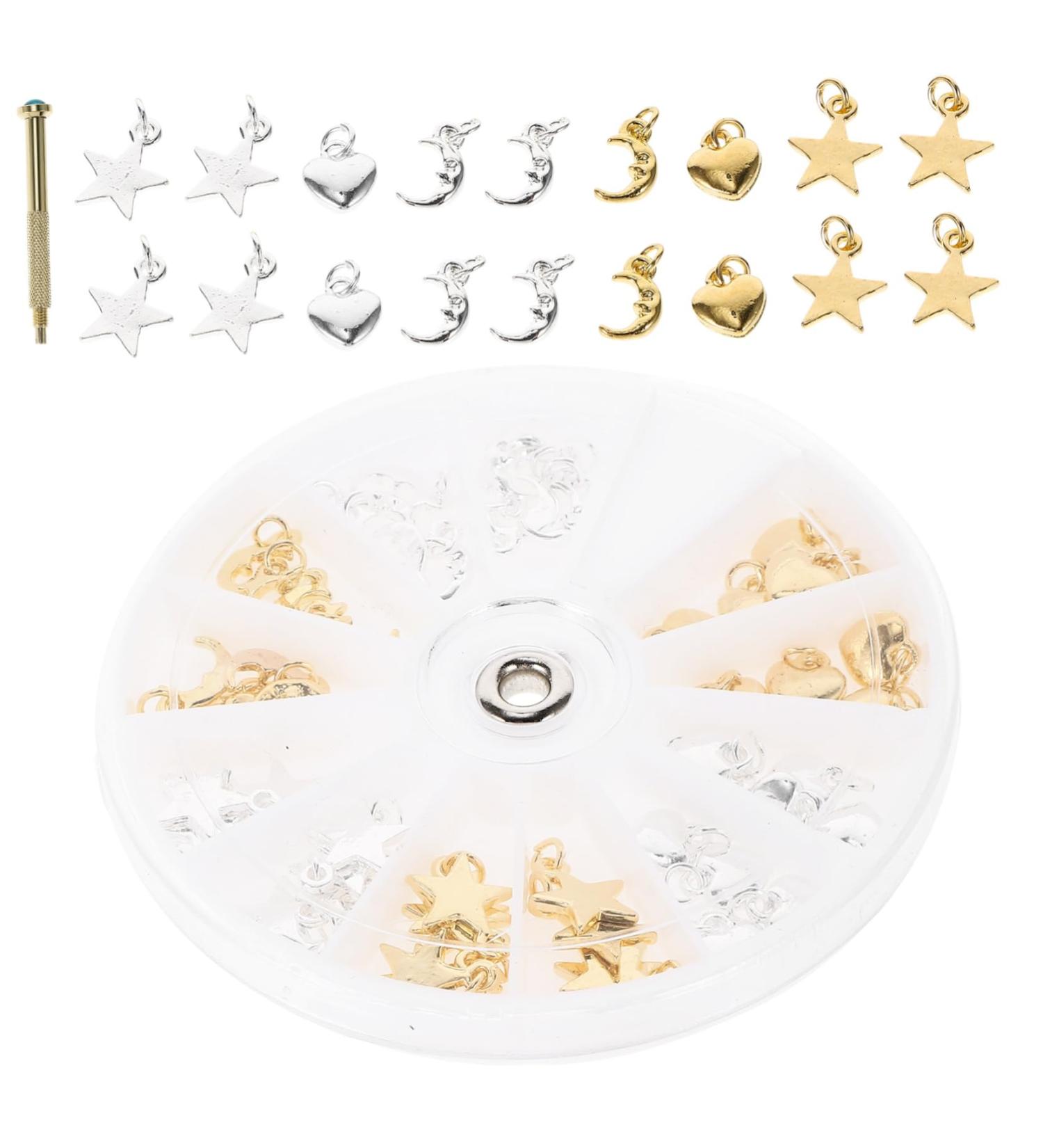 DOITOOL 7 Sets Nail Pendant Nail Kits Piercing Kit Nail Accessories Nail Art Tool Dangle Nail Charms Black Horns Headband Nail Piercing Tool Nail Piercing Pendant Kit Nail Dangle Charms - Buy Online on GoSupps.com